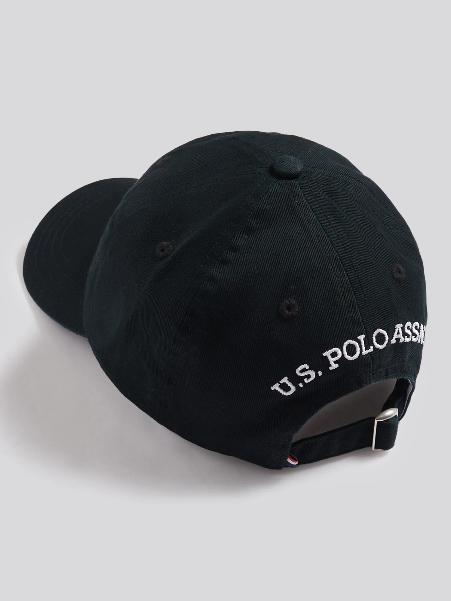 Boys Washed Outline Logo Cap Black Bright White DHM - Image 4