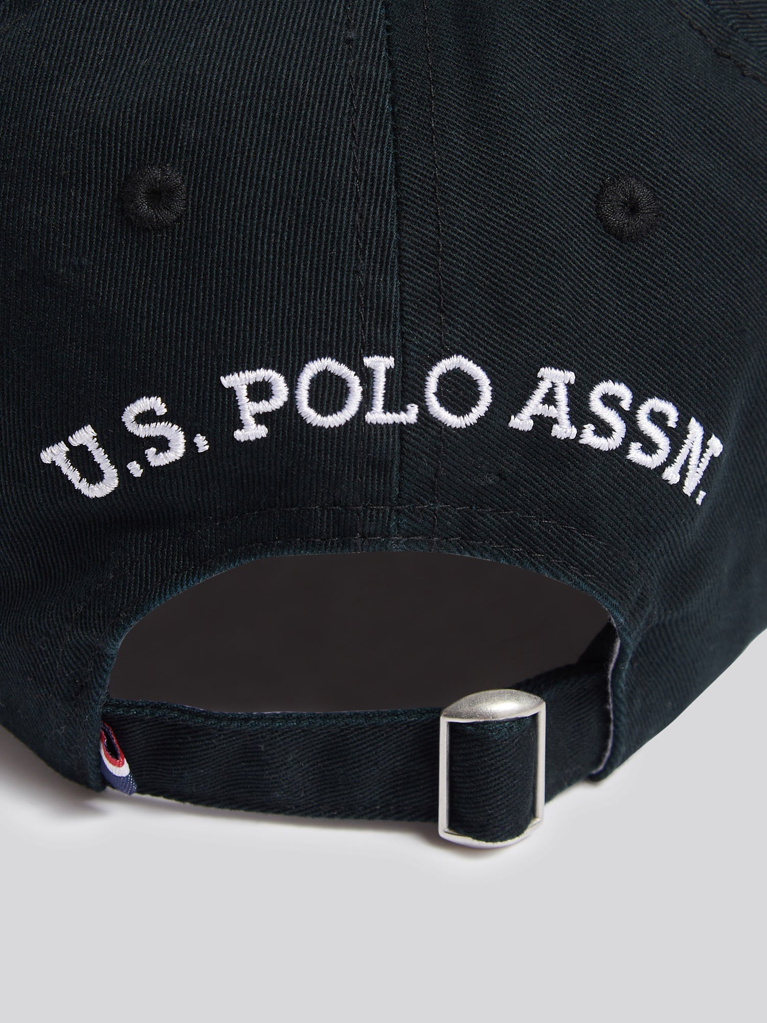 Boys Washed Outline Logo Cap Black Bright White DHM - Image 6