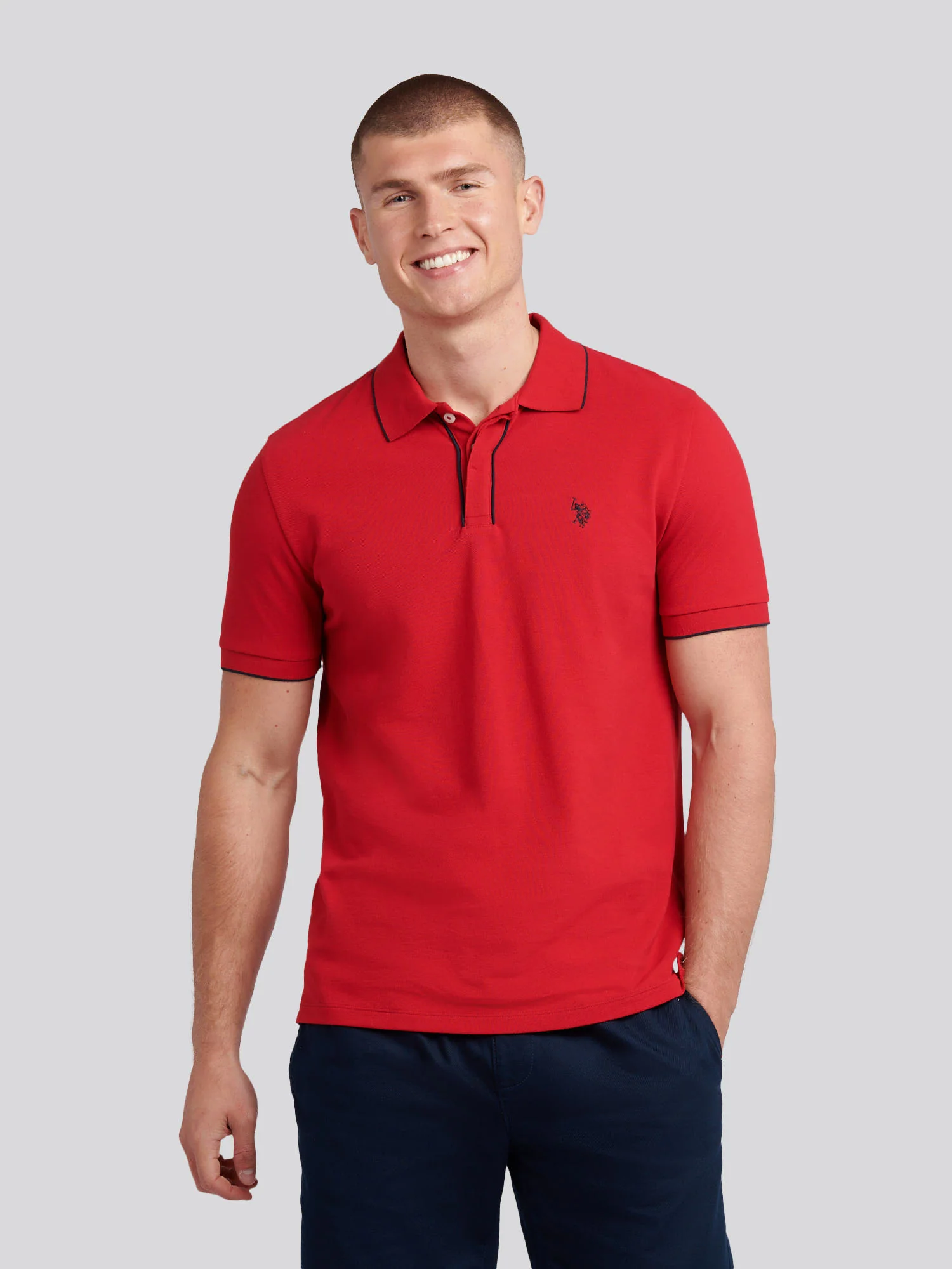 Pique Pique ss polo haute czerwony