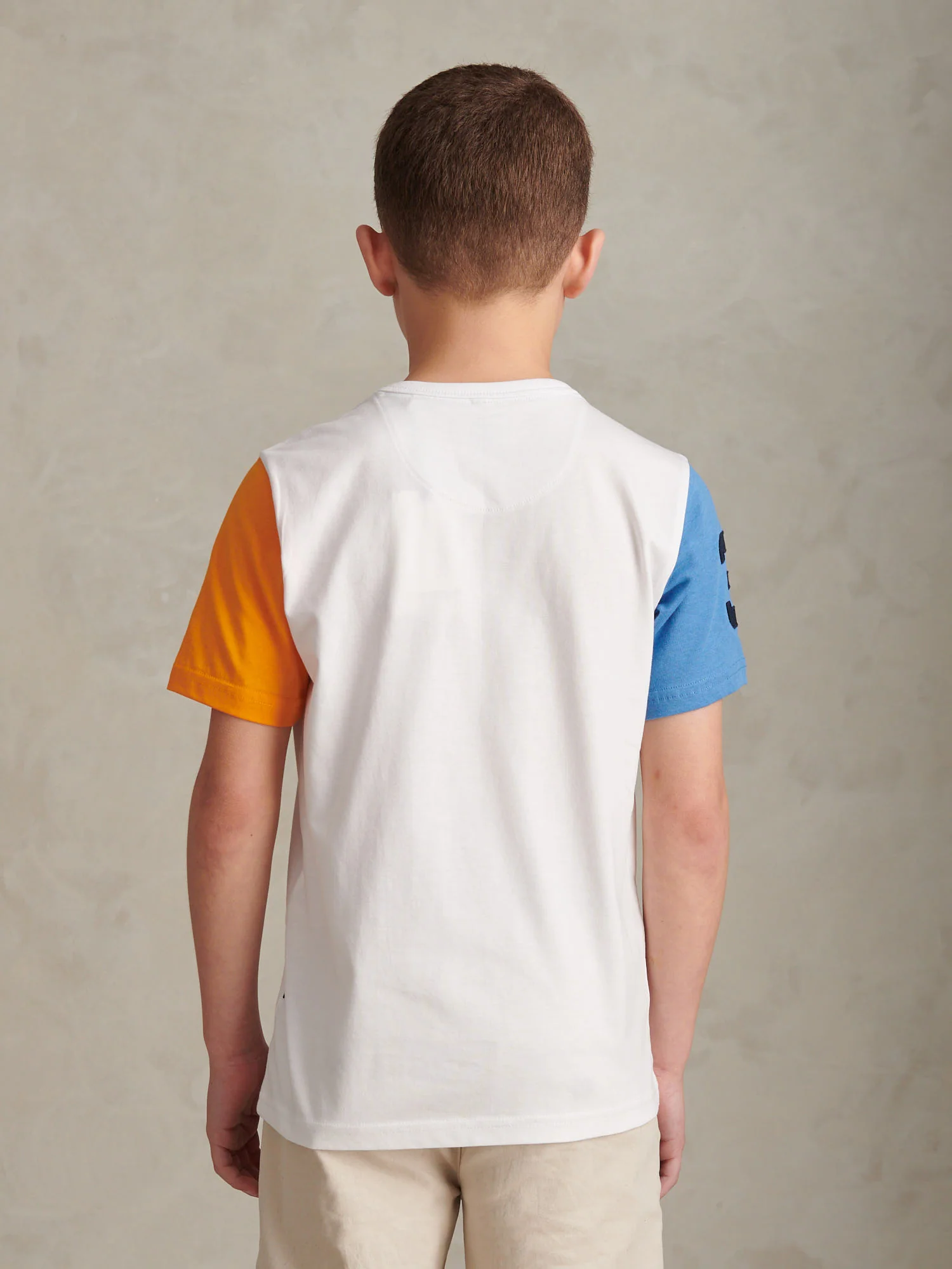 Boys Player 3 Colour Block T-Shirt Bright White - Image 4