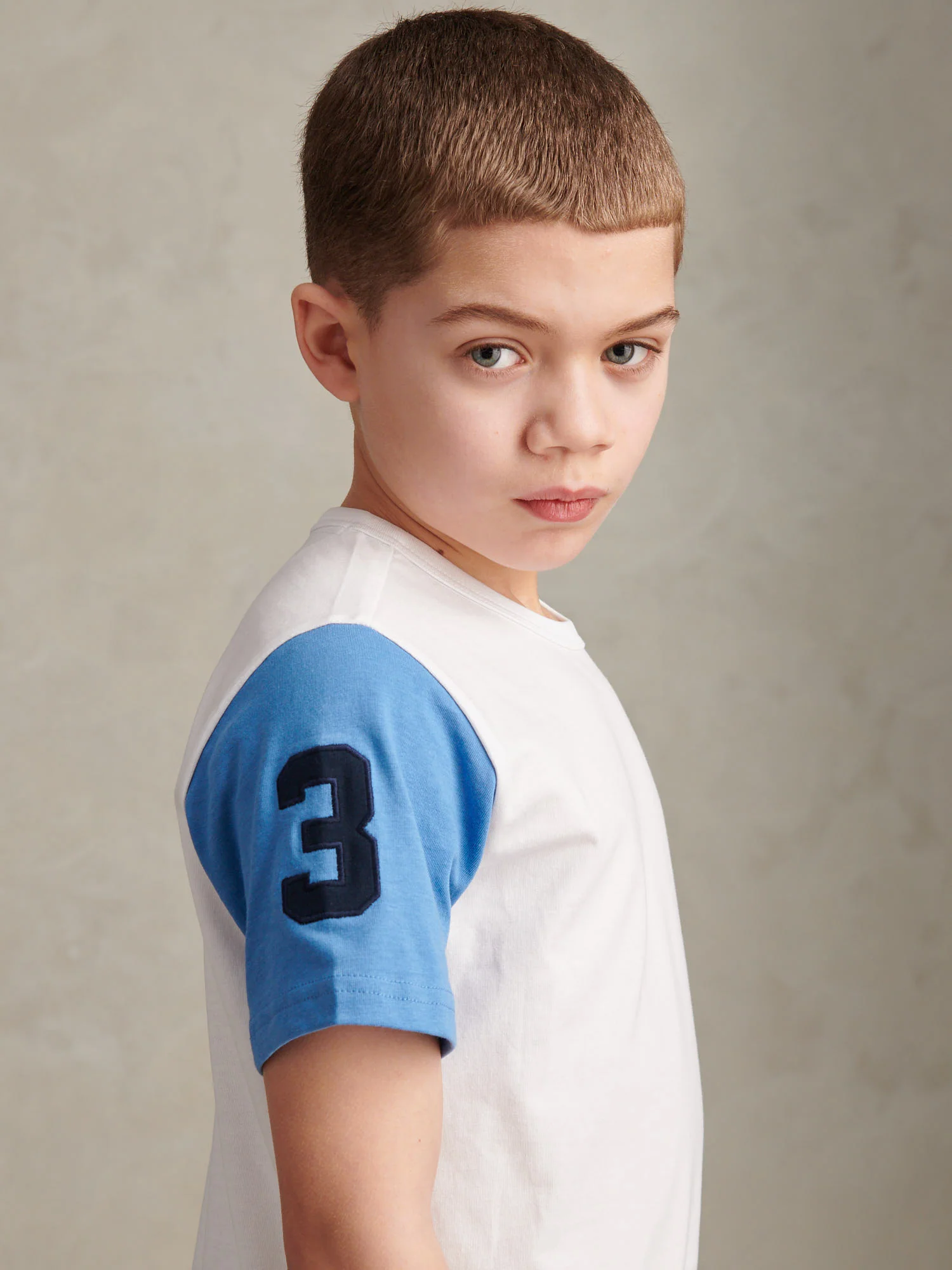 Boys Player 3 Colour Block T-Shirt Bright White - Image 5