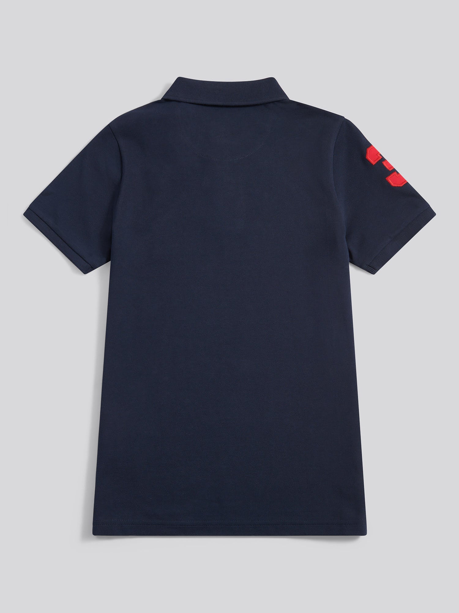 Player 3 Pique Polo Dark Sapphire Navy/Haute Red DHM - Image 7