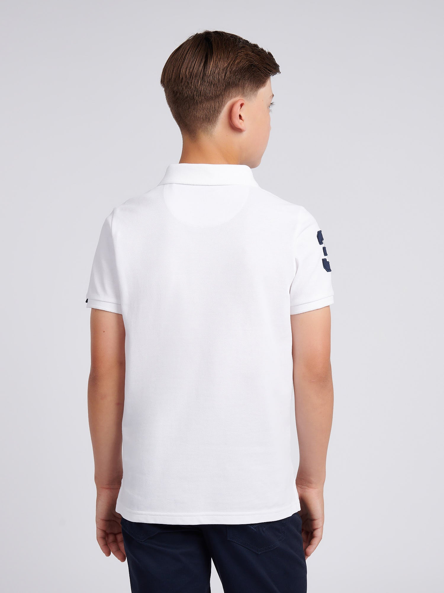 Player 3 Pique Polo White/Dark Sapphire granatowy DHM - Image 4