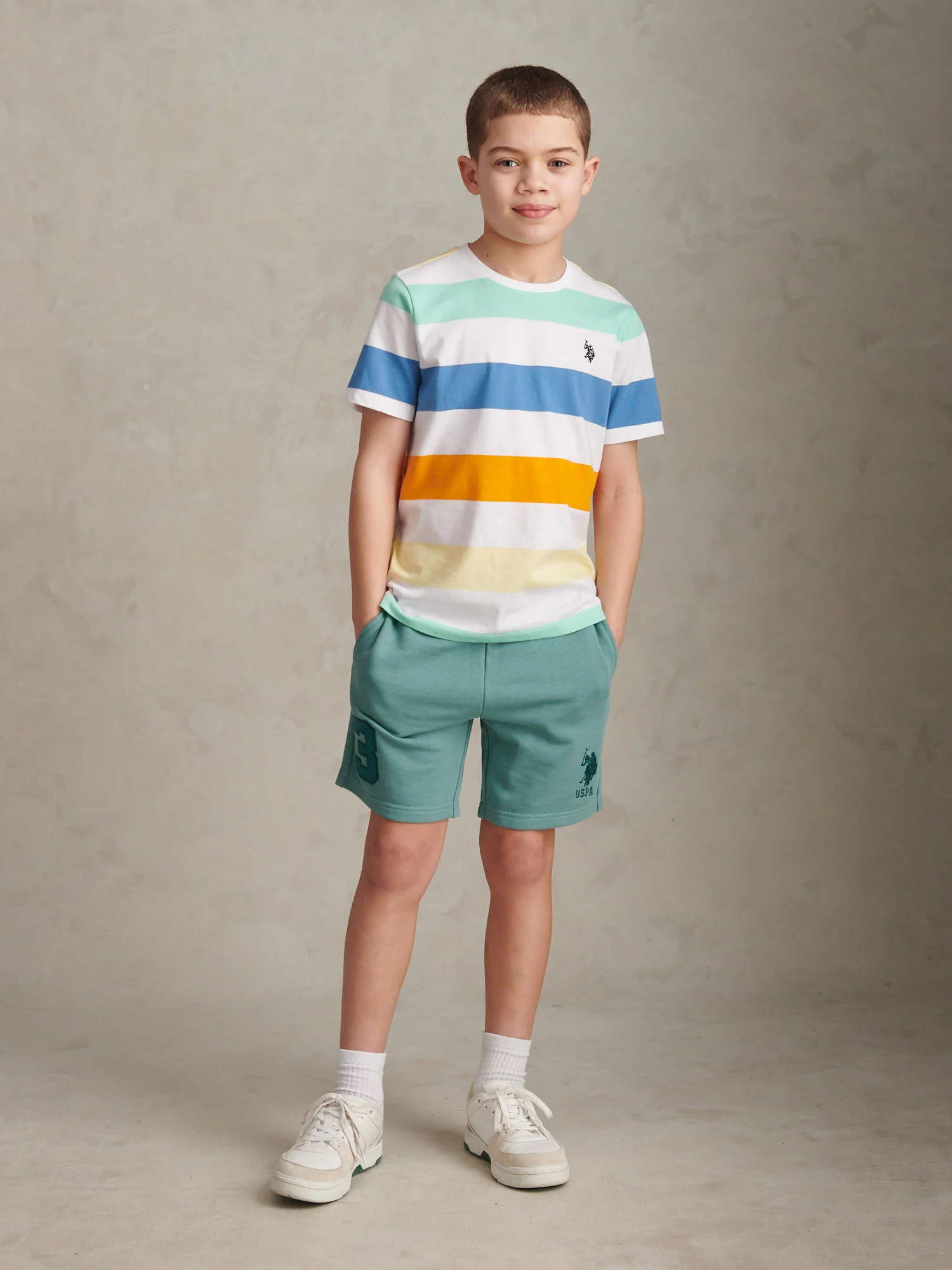 Boys Player 3 Sweat Shorts Arctic - Image 3