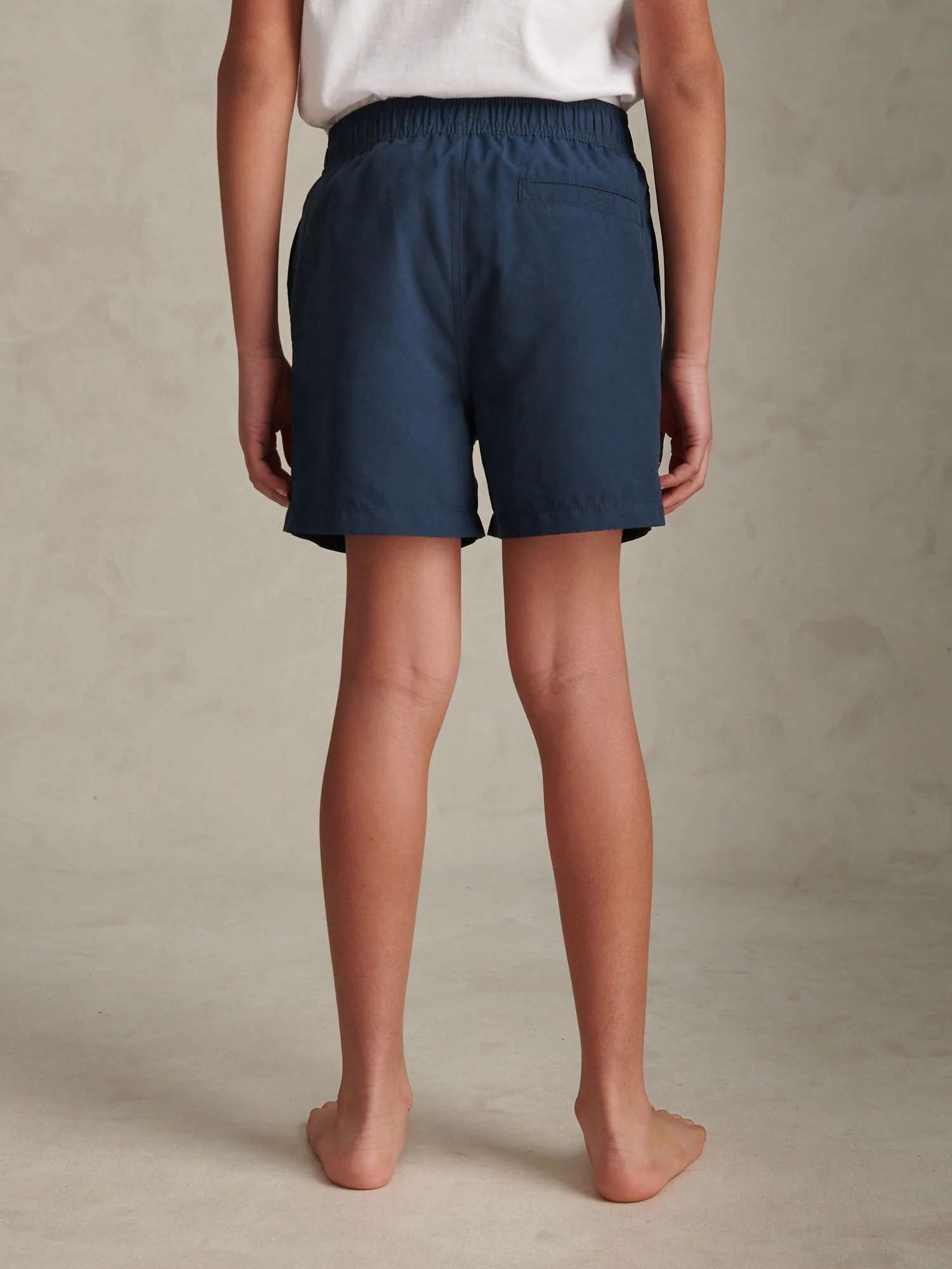 Boys Player 3 Swim Shorts Dark Sapphire Navy / Haute Red DHM - Image 4