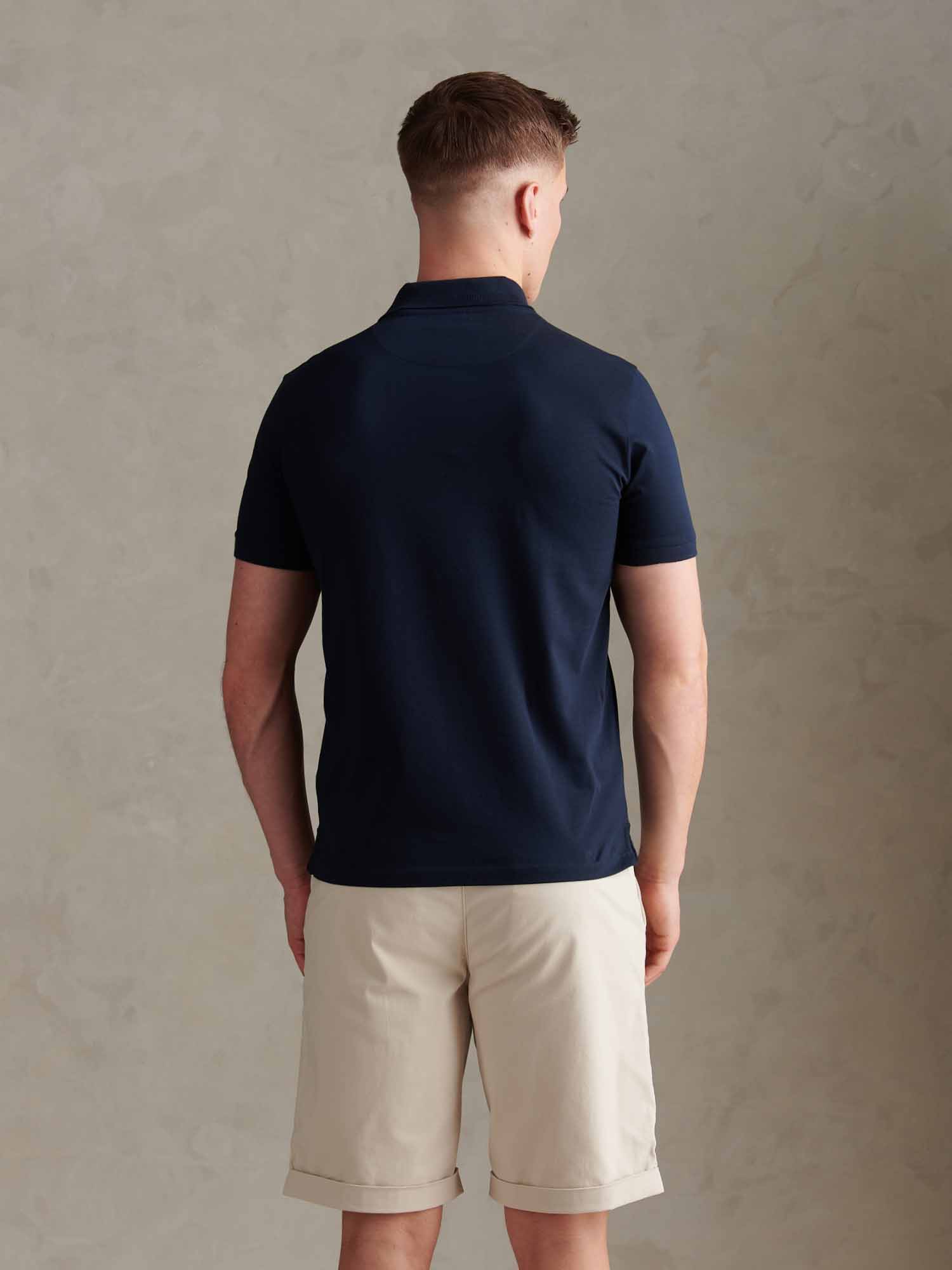 Mens Premium Supima Cotton Polo Shirt Dark Sapphire Navy - Image 7