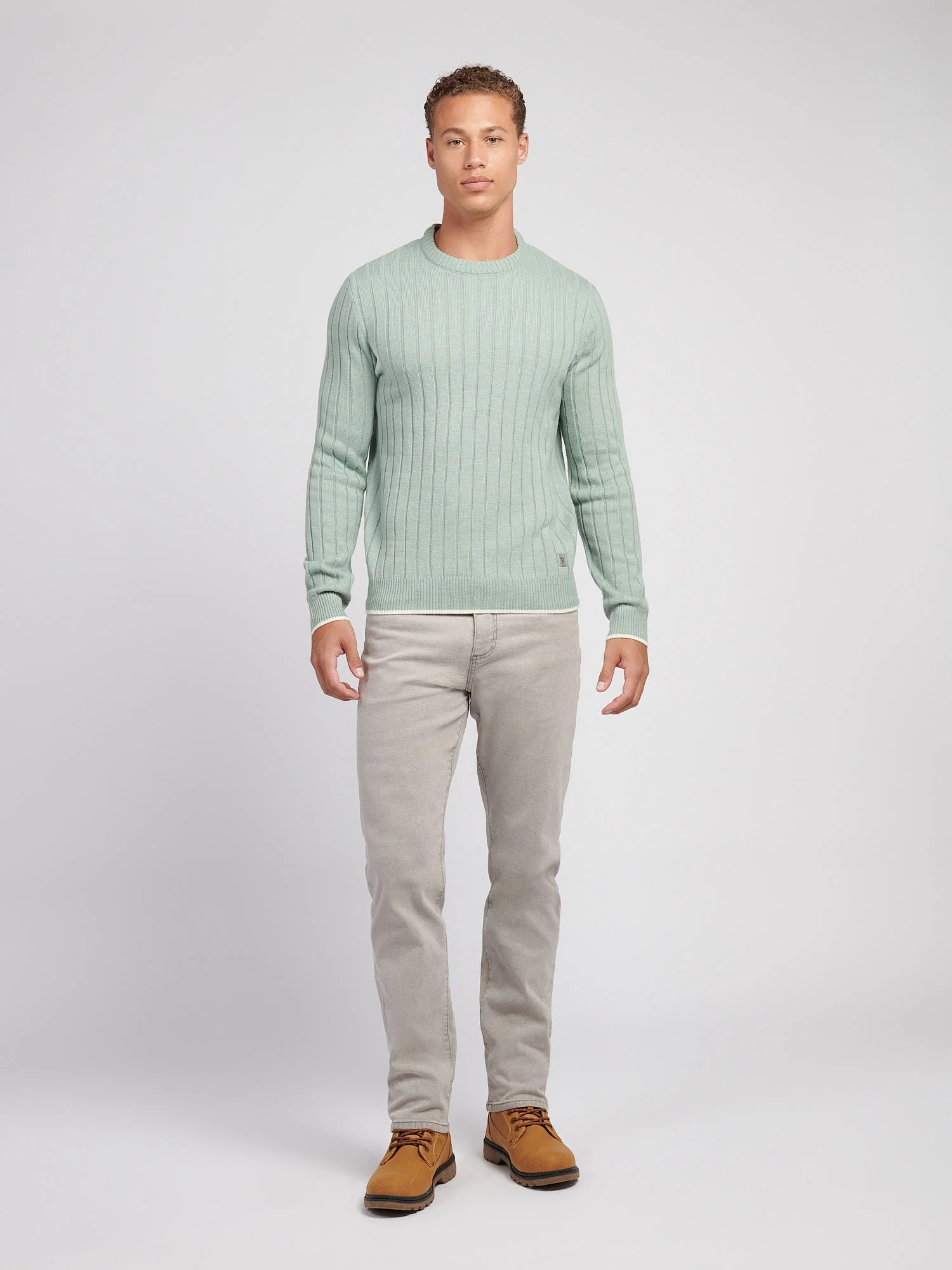 Rib Knit Crew Iceberg Green - Image 3