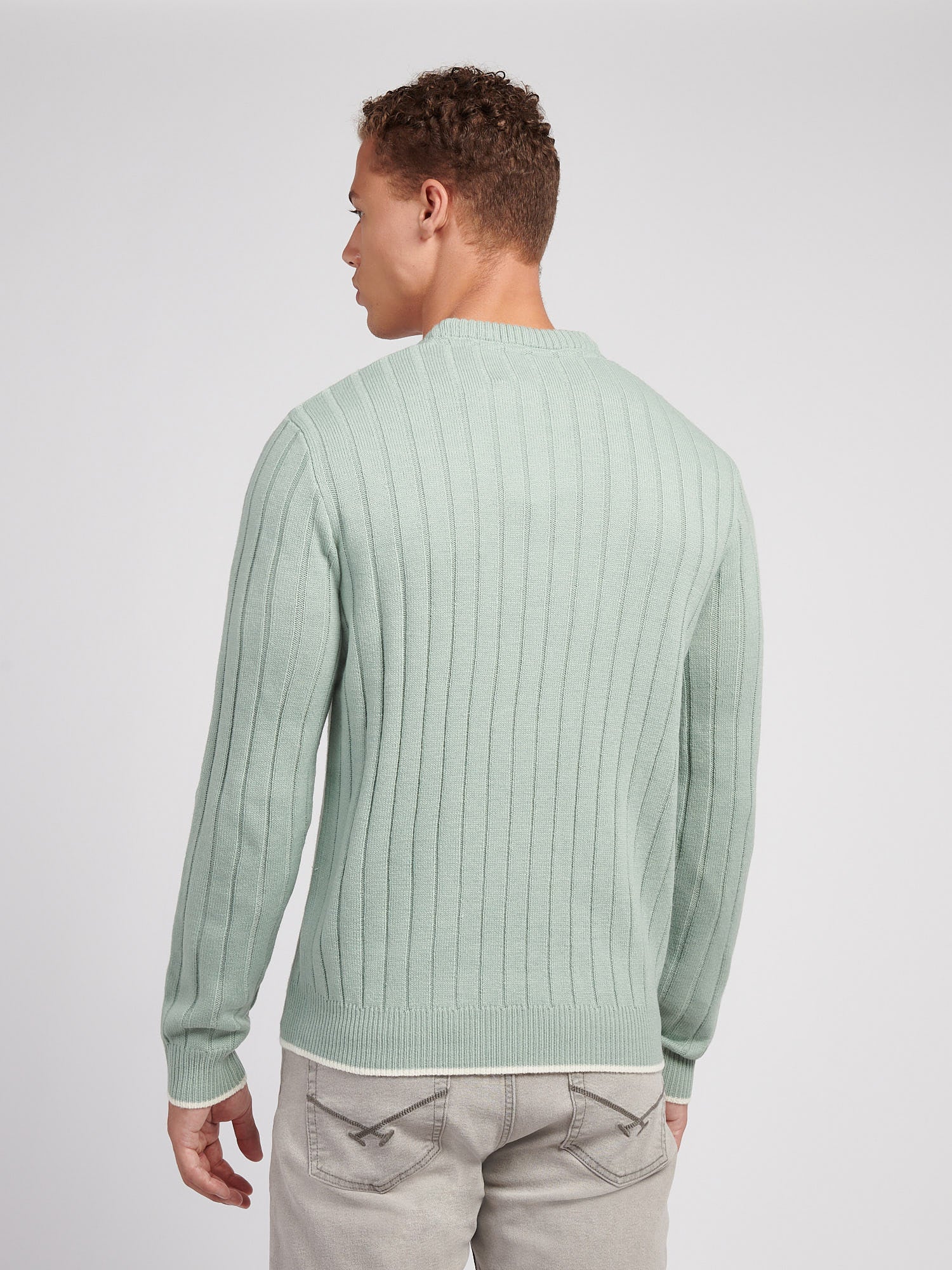 Rib Knit Crew Iceberg Green - Image 4