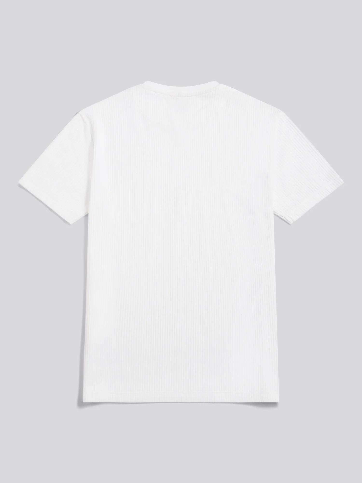 Mens Rib Texture T-Shirt Bright White - Image 6