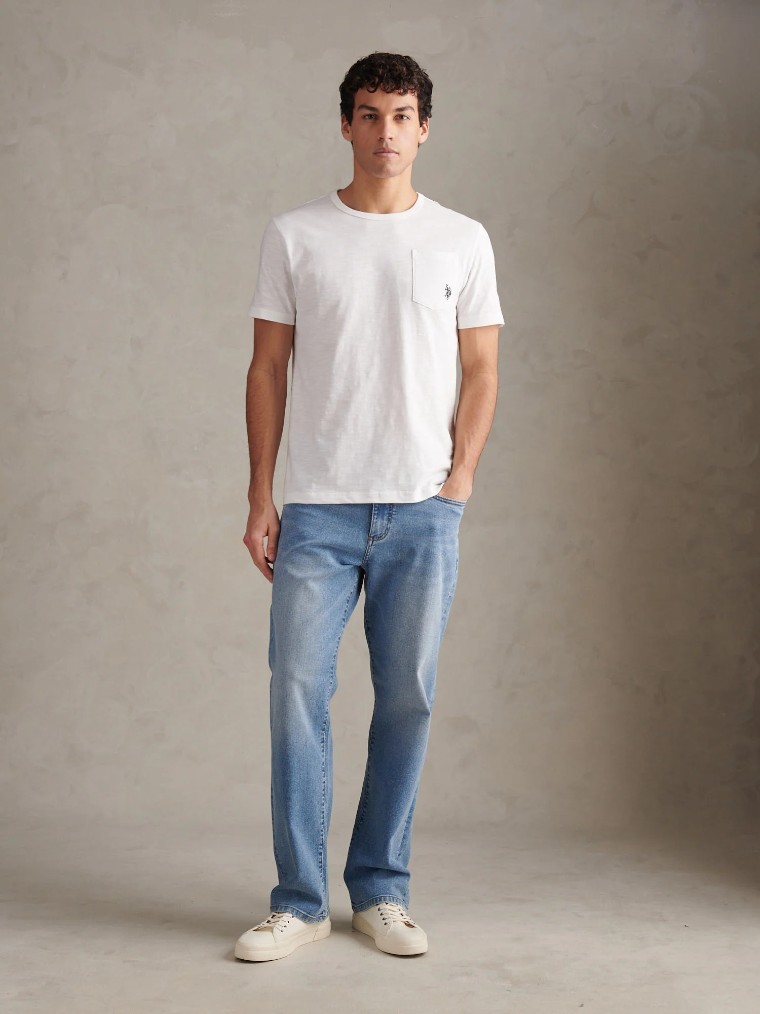 Mens Slub Pocket T-Shirt Bright White - Image 3