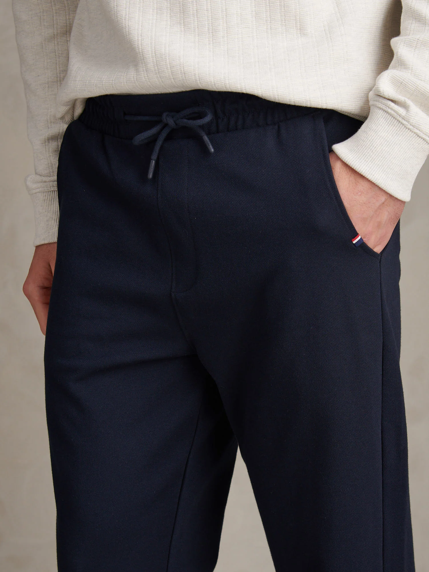 Mens Jersey Double Horsemen Trousers Dark Sapphire Navy - Image 2