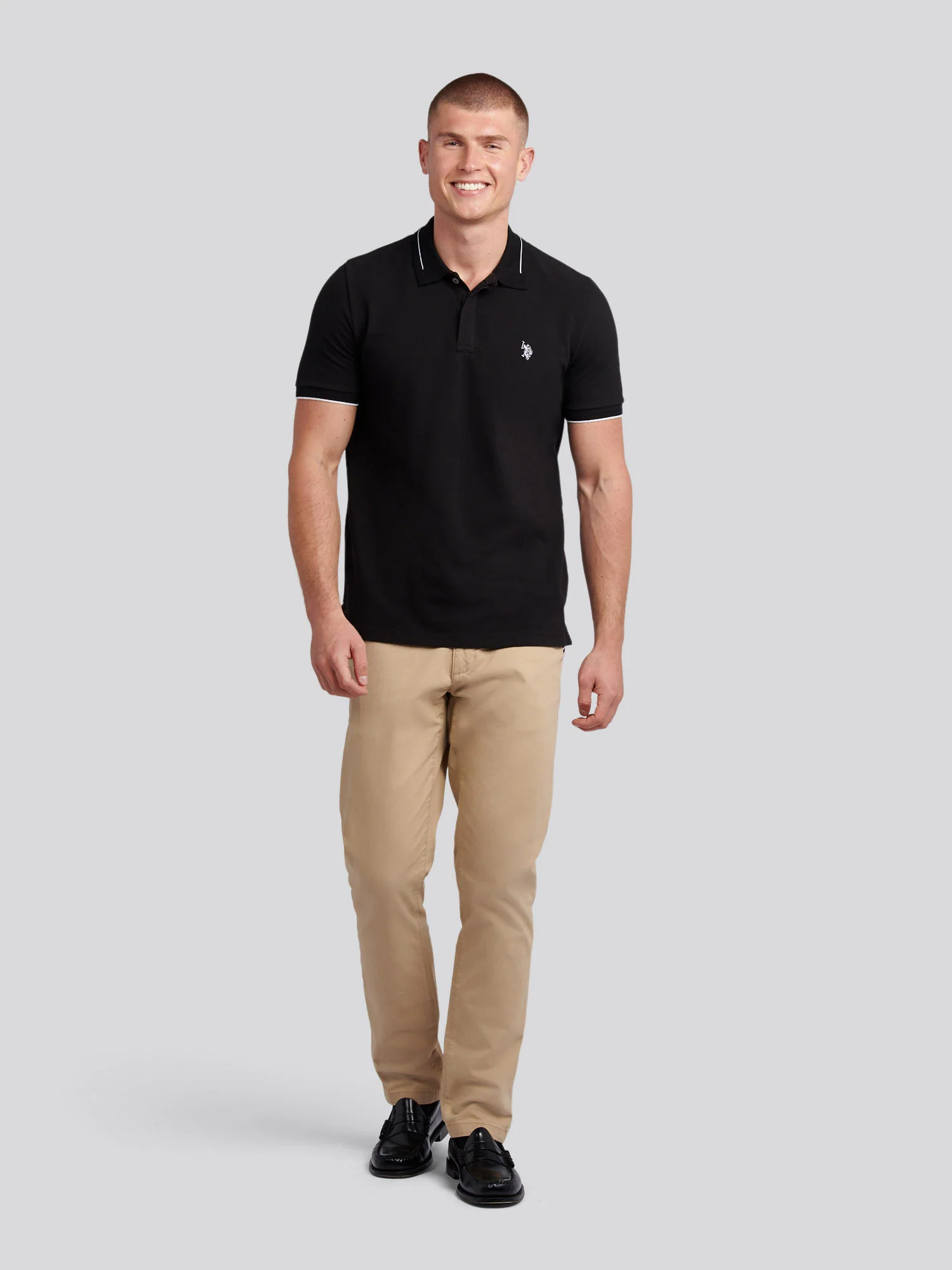 Smart Pique SS Polo Black - Image 3