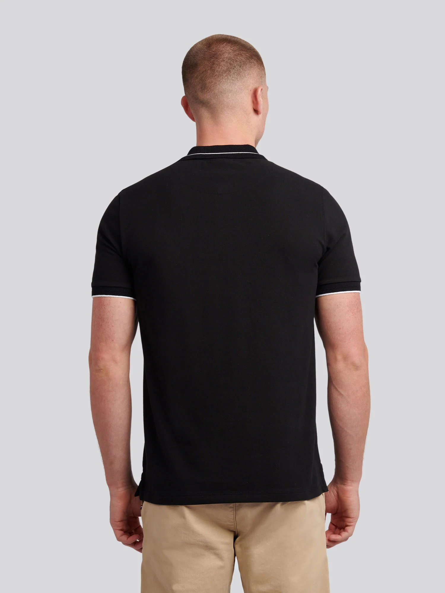 Smart Pique SS Polo Black - Image 4