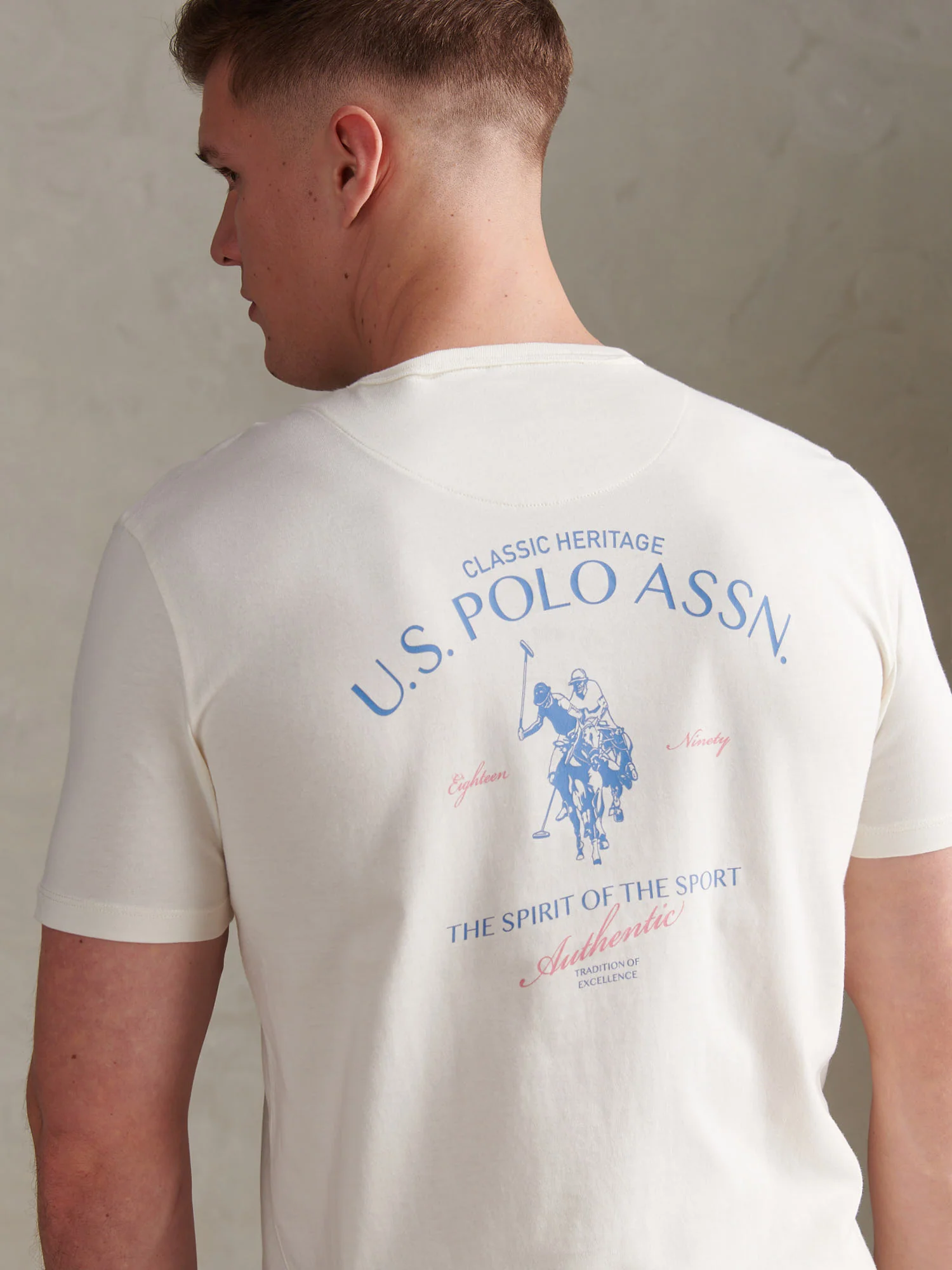 Mens Spirit Of Sport Back Graphic T-Shirt Whisper White - Image 5
