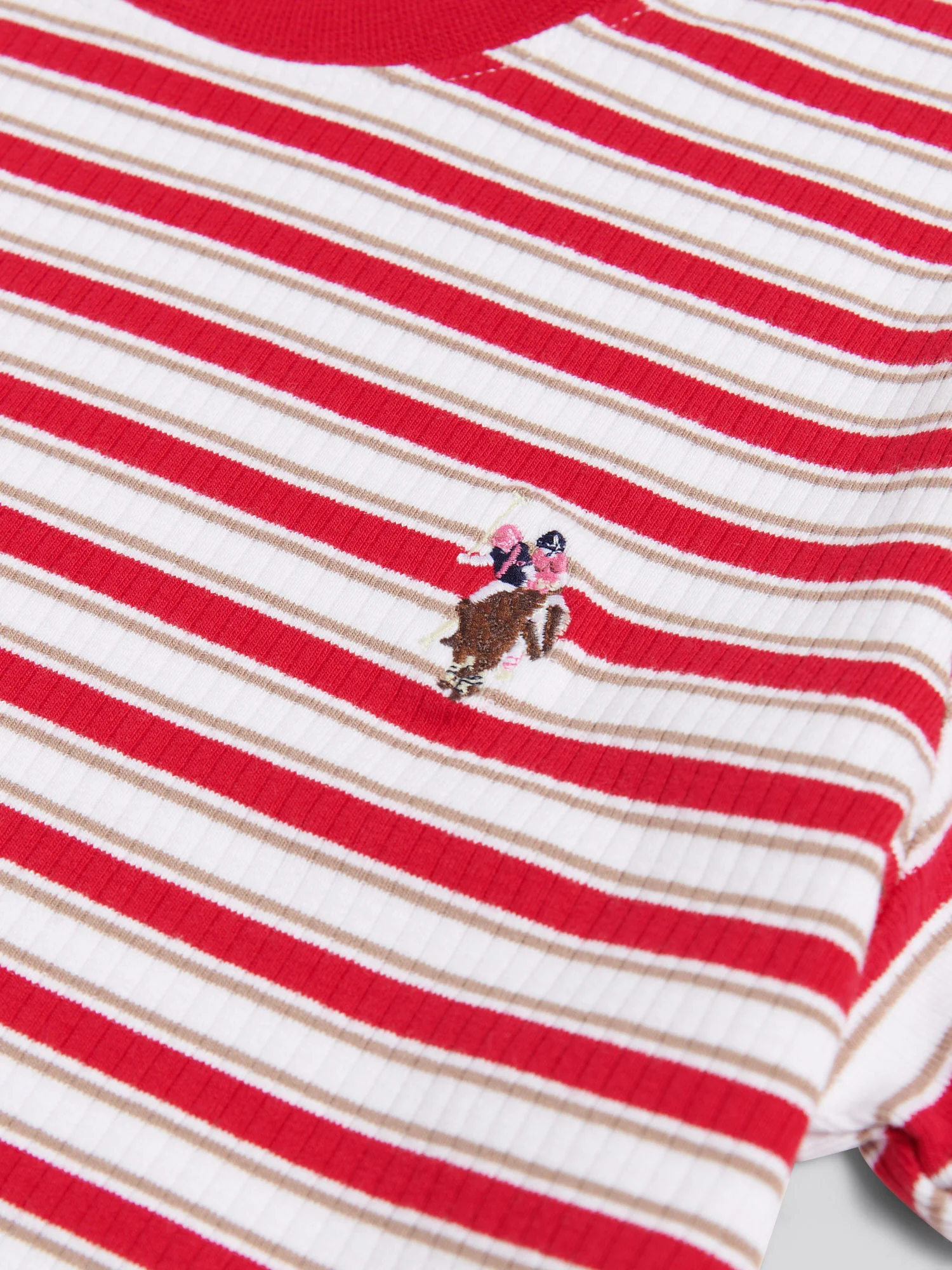 SS Stripe Rib Tee Jalapeno Red - Image 7