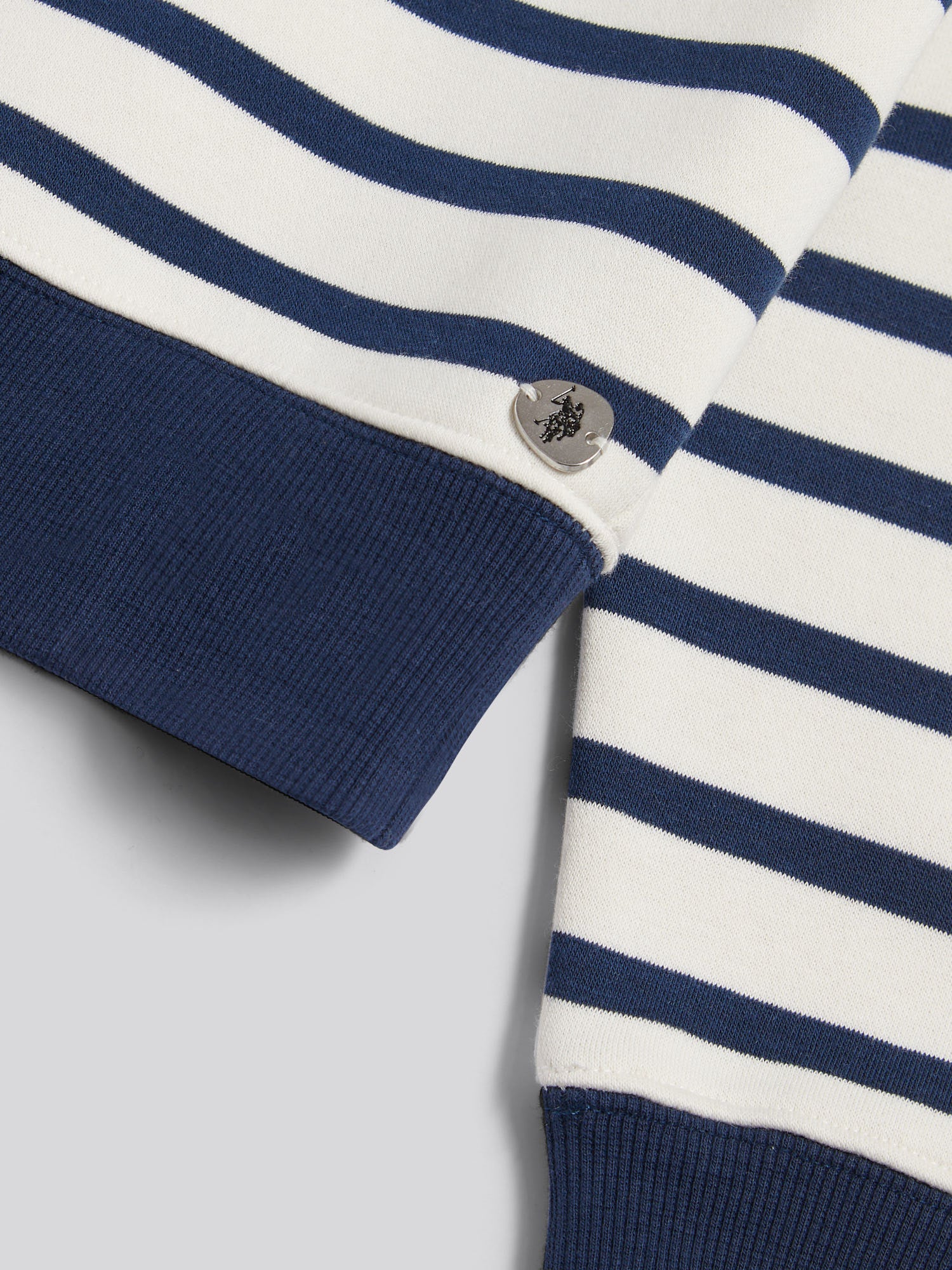 Womens Stripe Crew Neck Sweatshirt Marshmallow - Image 3