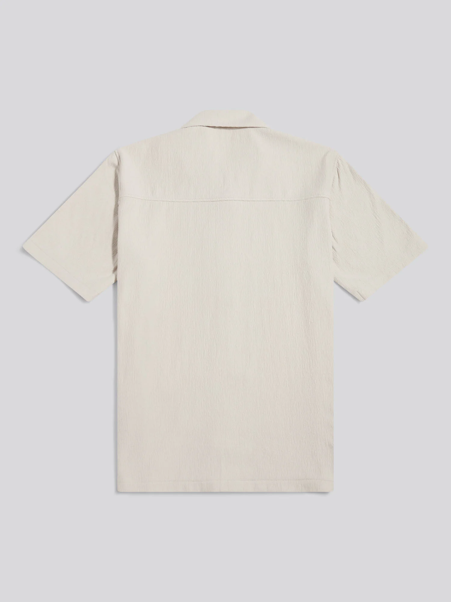 Mens Flat Pile Terry Revere Shirt Beige - Image 2