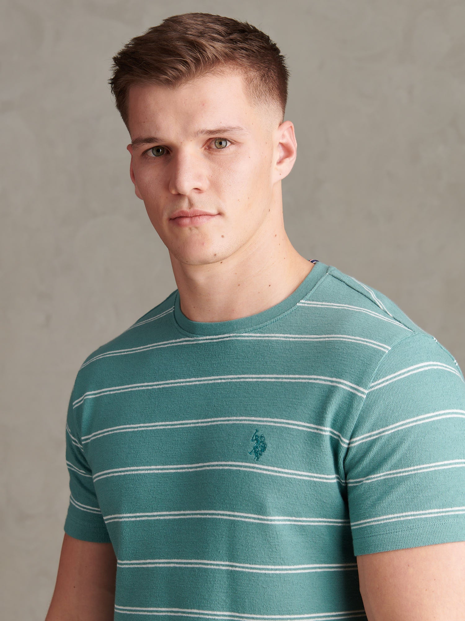 Mens Terry Stripe T-Shirt Arctic - Image 2