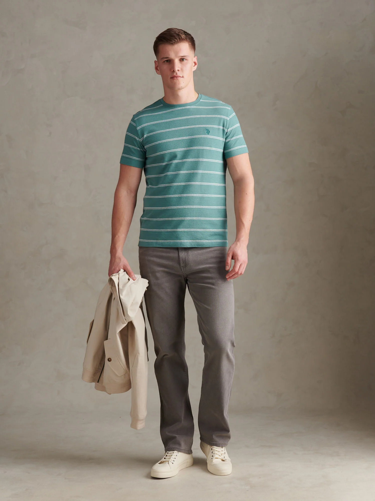 Mens Terry Stripe T-Shirt Arctic - Image 3