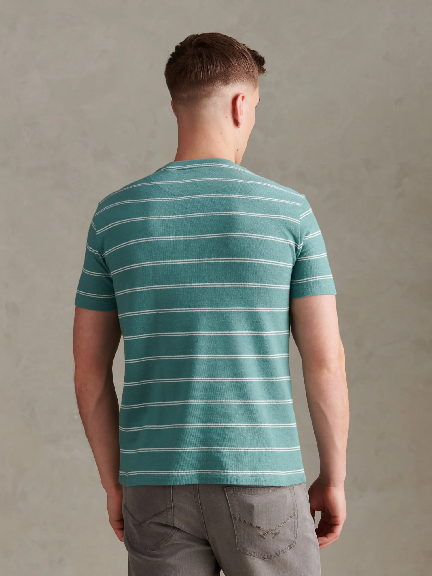Mens Terry Stripe T-Shirt Arctic - Image 4
