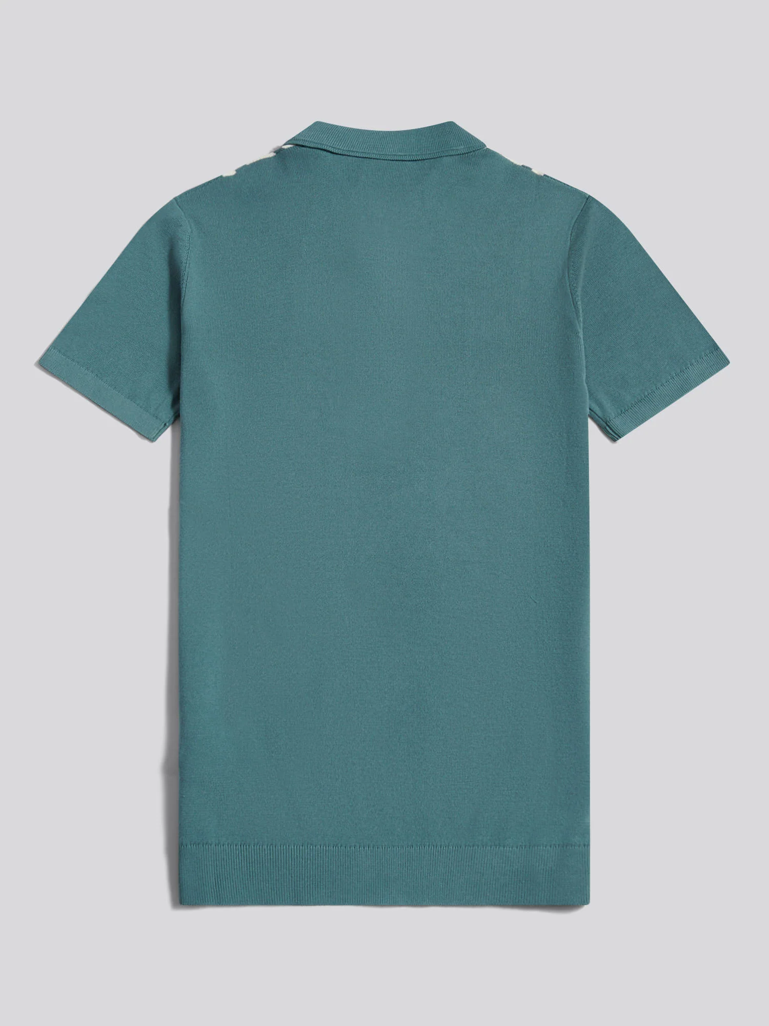Mens Tonal Vertical Stripe Knit Polo Shirt Arctic - Image 6
