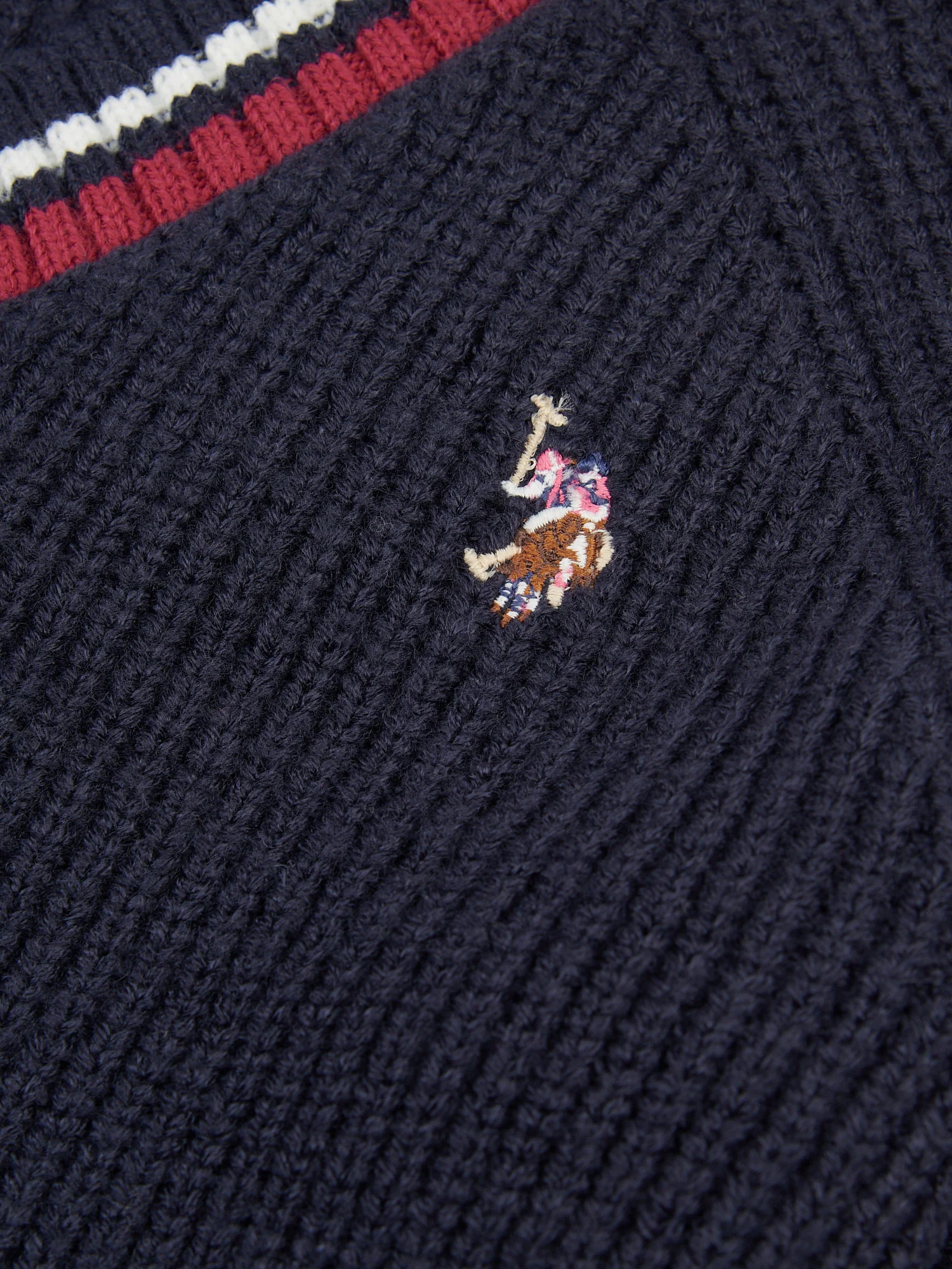 Tri Stripe Tipping Cricket Jumper Navy Iris - Image 7