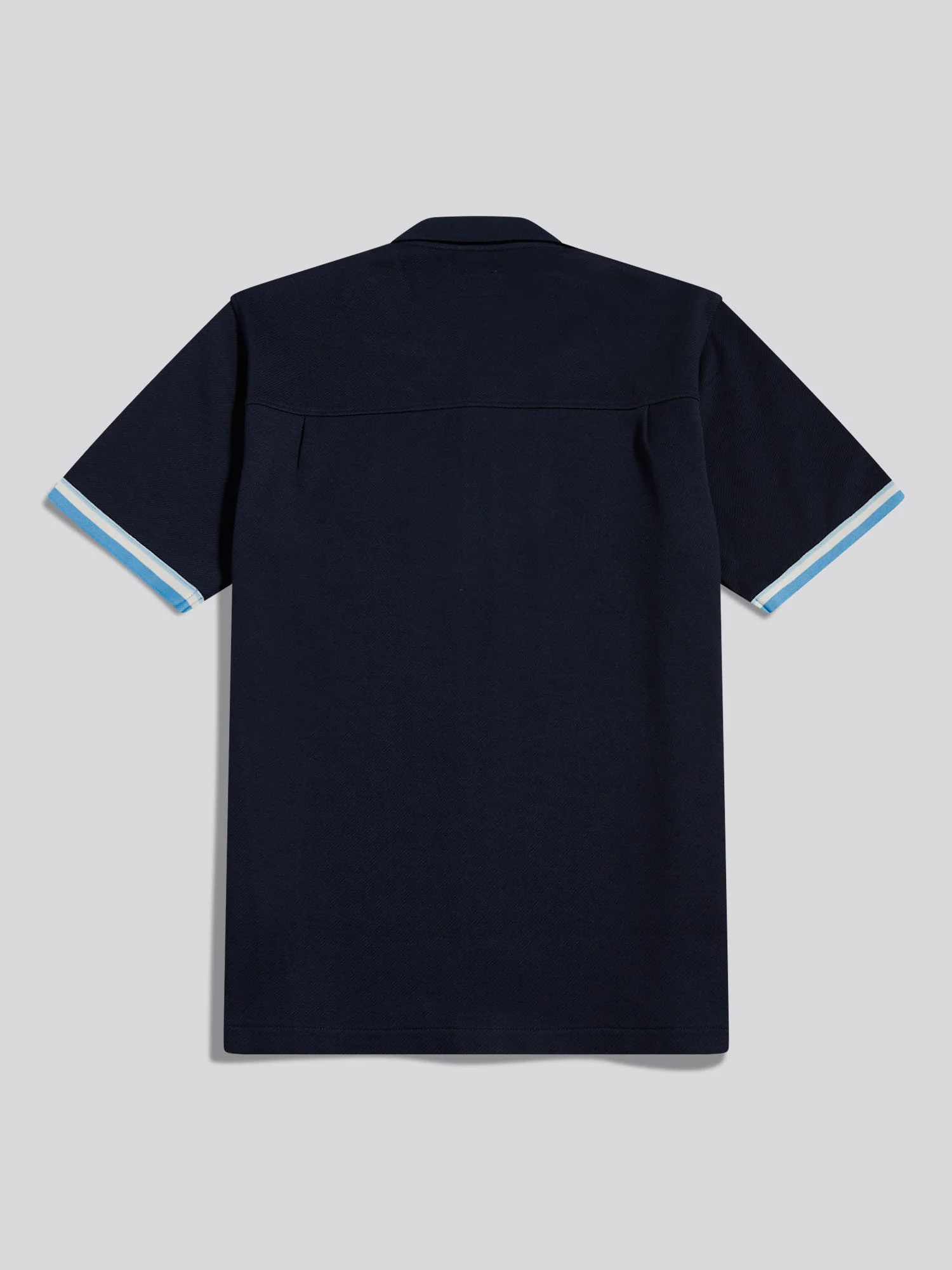 Mens Twill Taped Revere Collar Shirt Dark Sapphire Navy - Image 7
