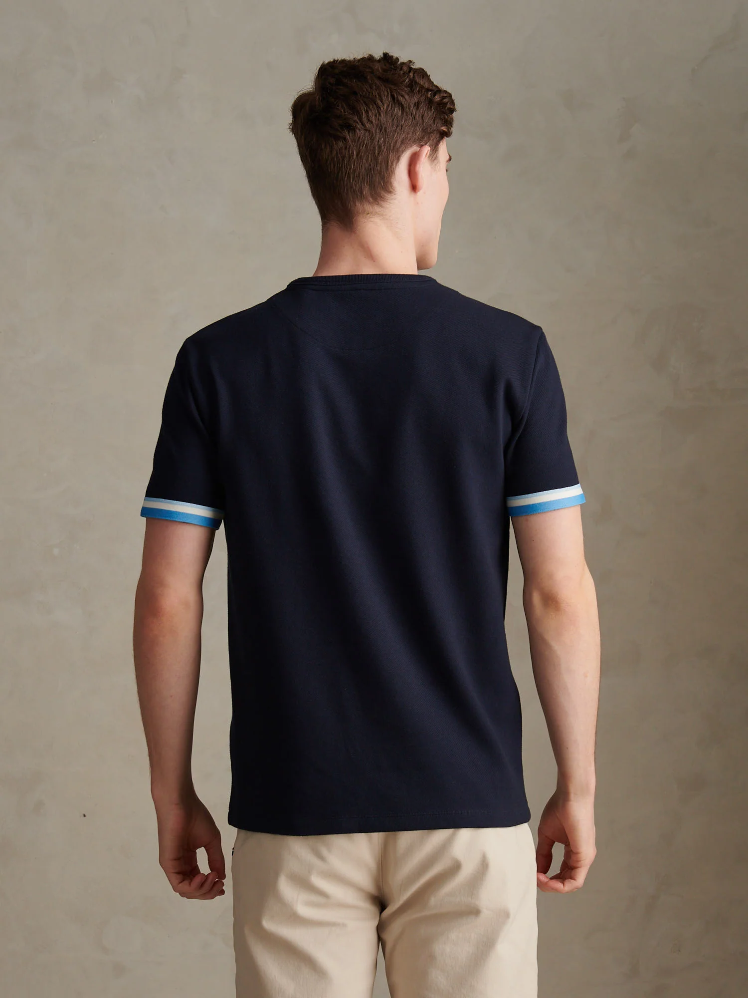 Mens Twill Taped T-Shirt Dark Sapphire Navy - Image 4