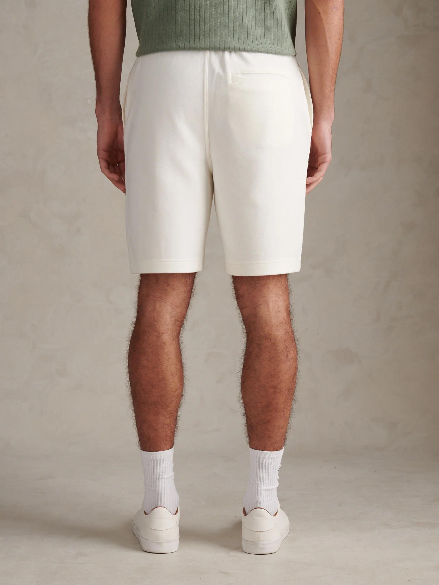 Mens Twill Texture Jersey Short Whisper White - Image 4