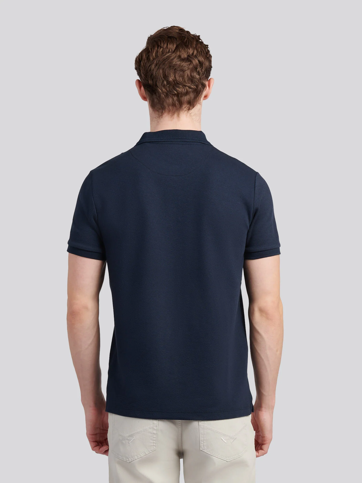 Twill Tekstura Polo Dark Sapphire granatowy/księżycowy światło niebieski - Image 4