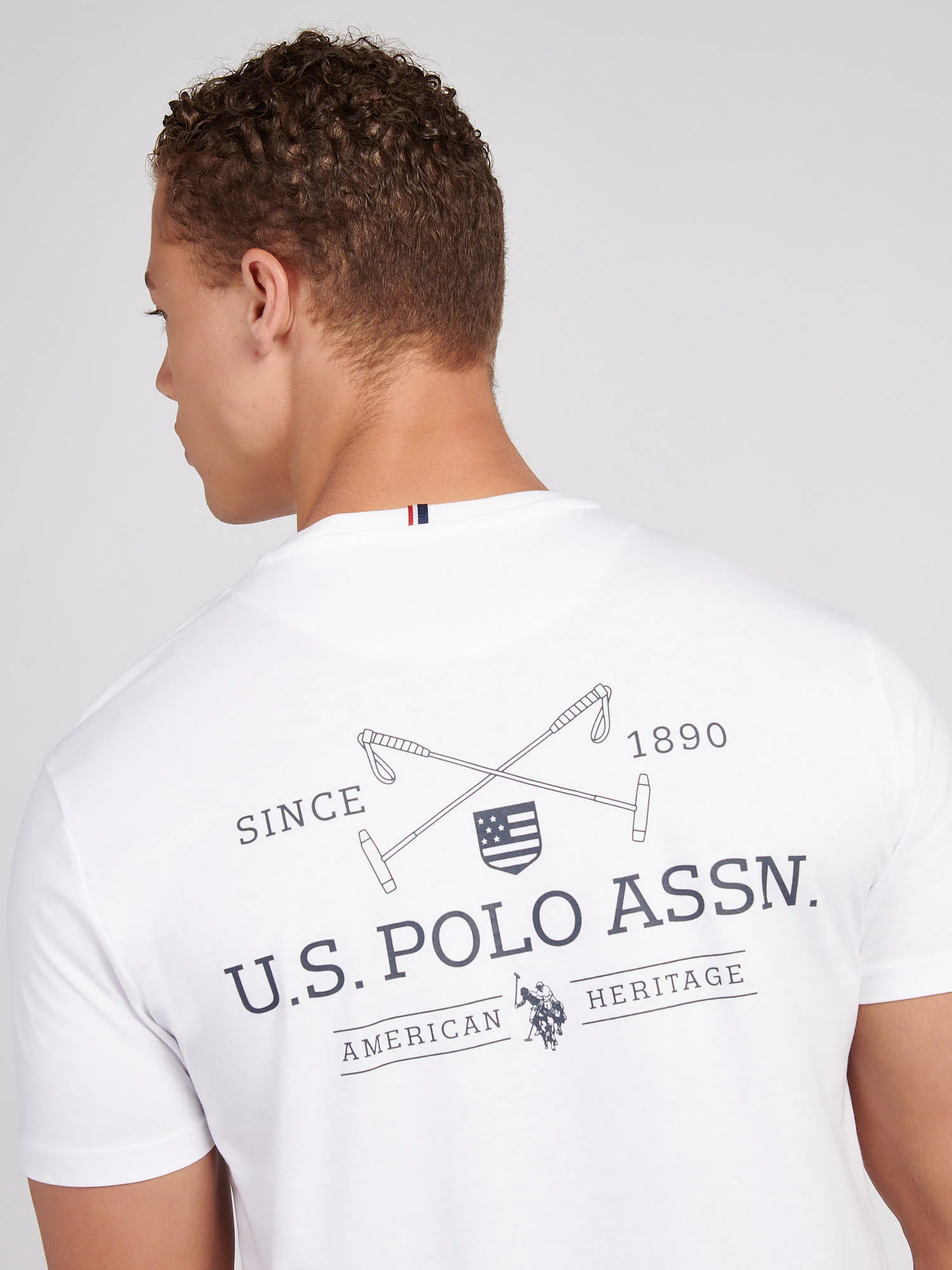 T-shirt z tyłu USPA Bright White - Image 5