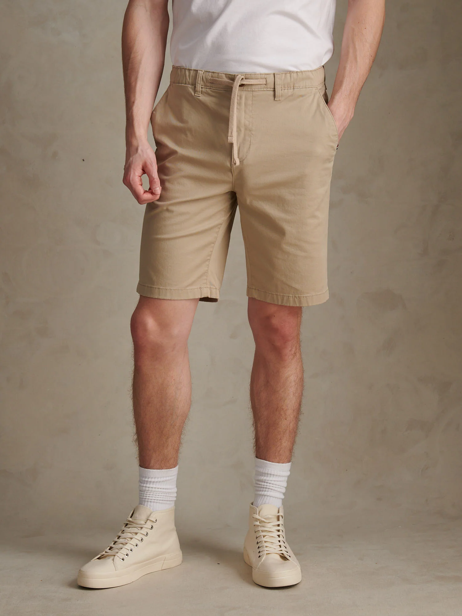 Mens Comfort Waist Classic Chino Shorts Trench Coat