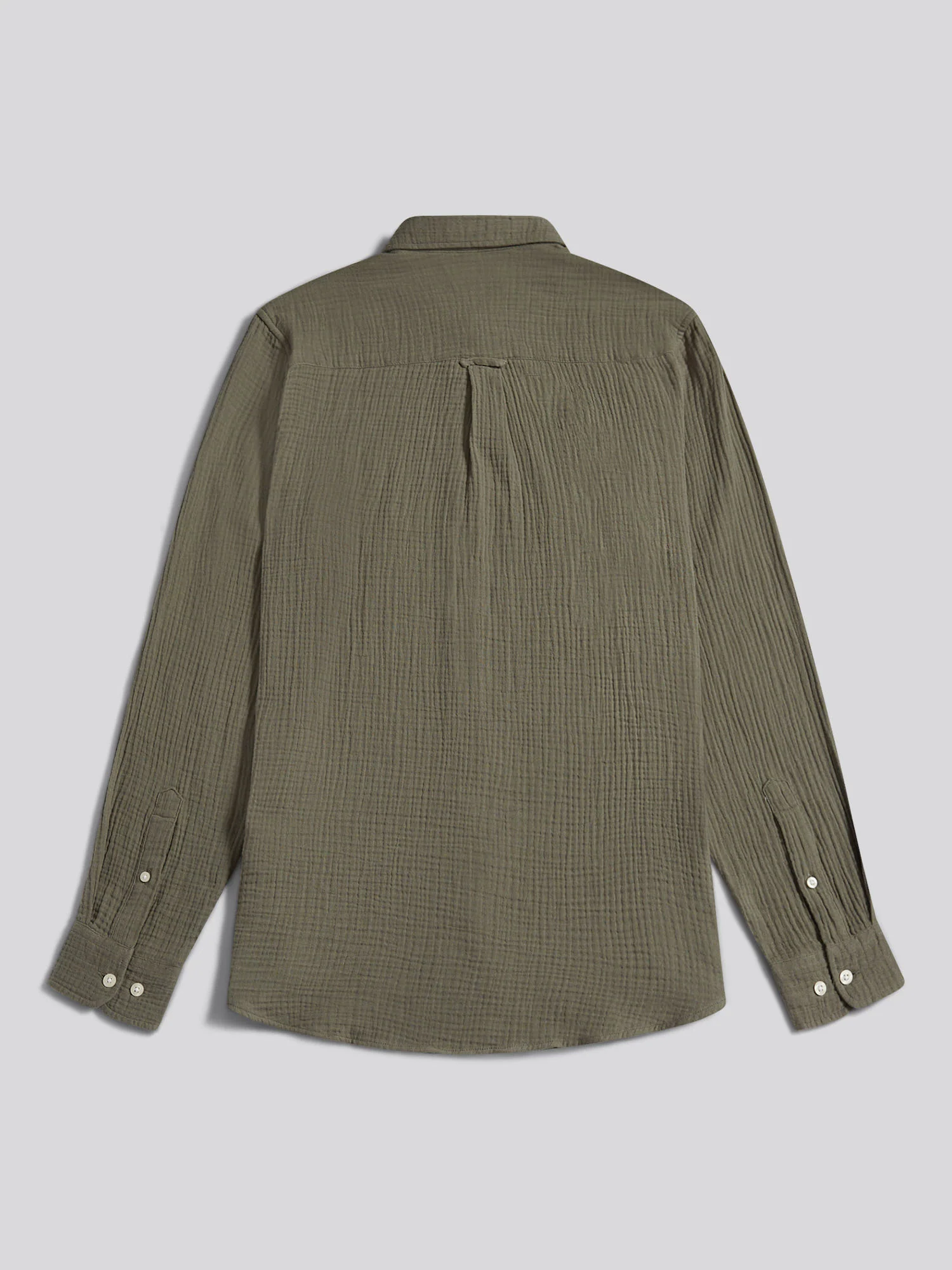 Mens Double Cloth Shirt Mulled Basil - Image 6