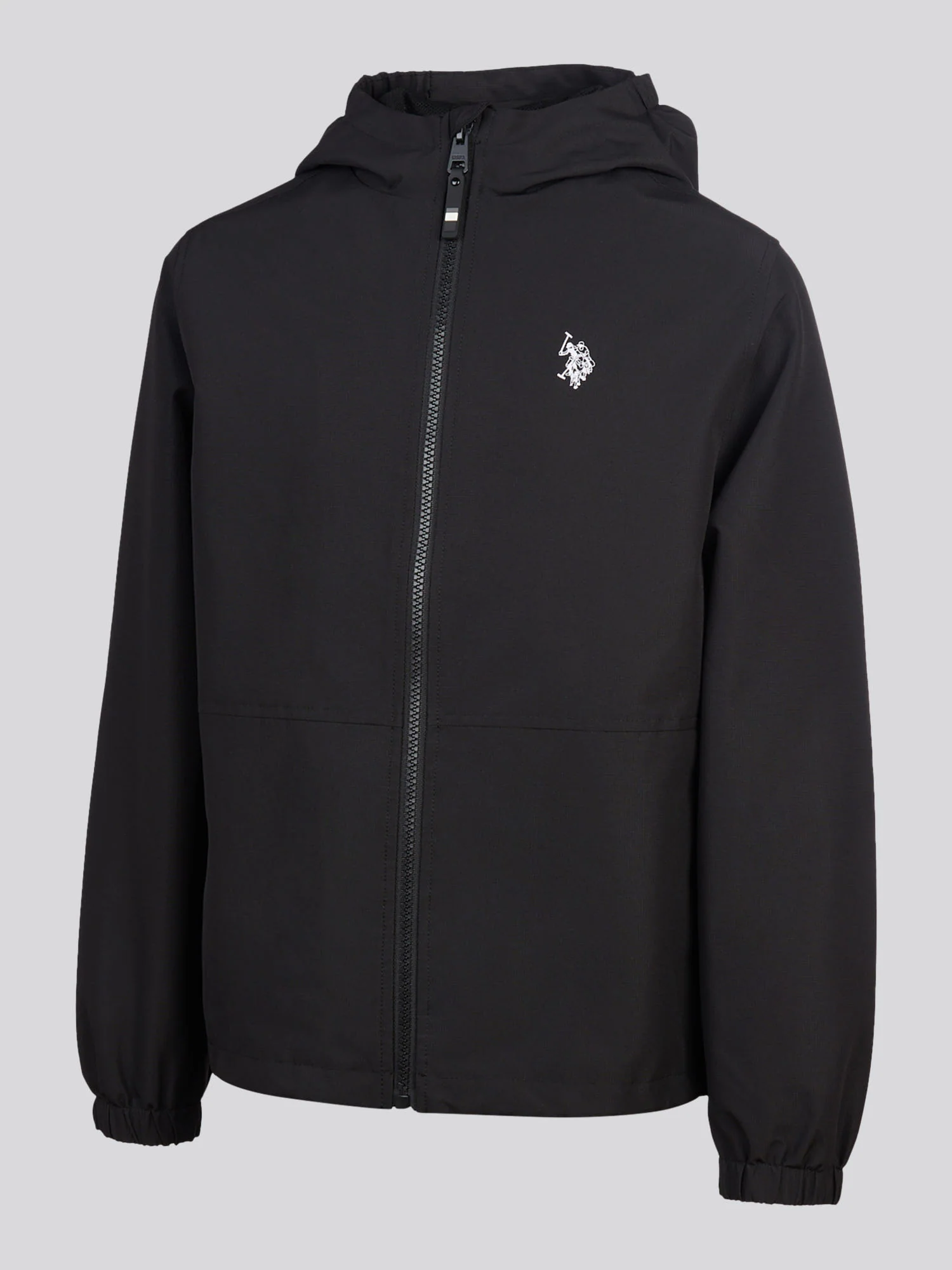 Boys Mesh Lined Hooded Windbreaker Black Bright White DHM - Image 7
