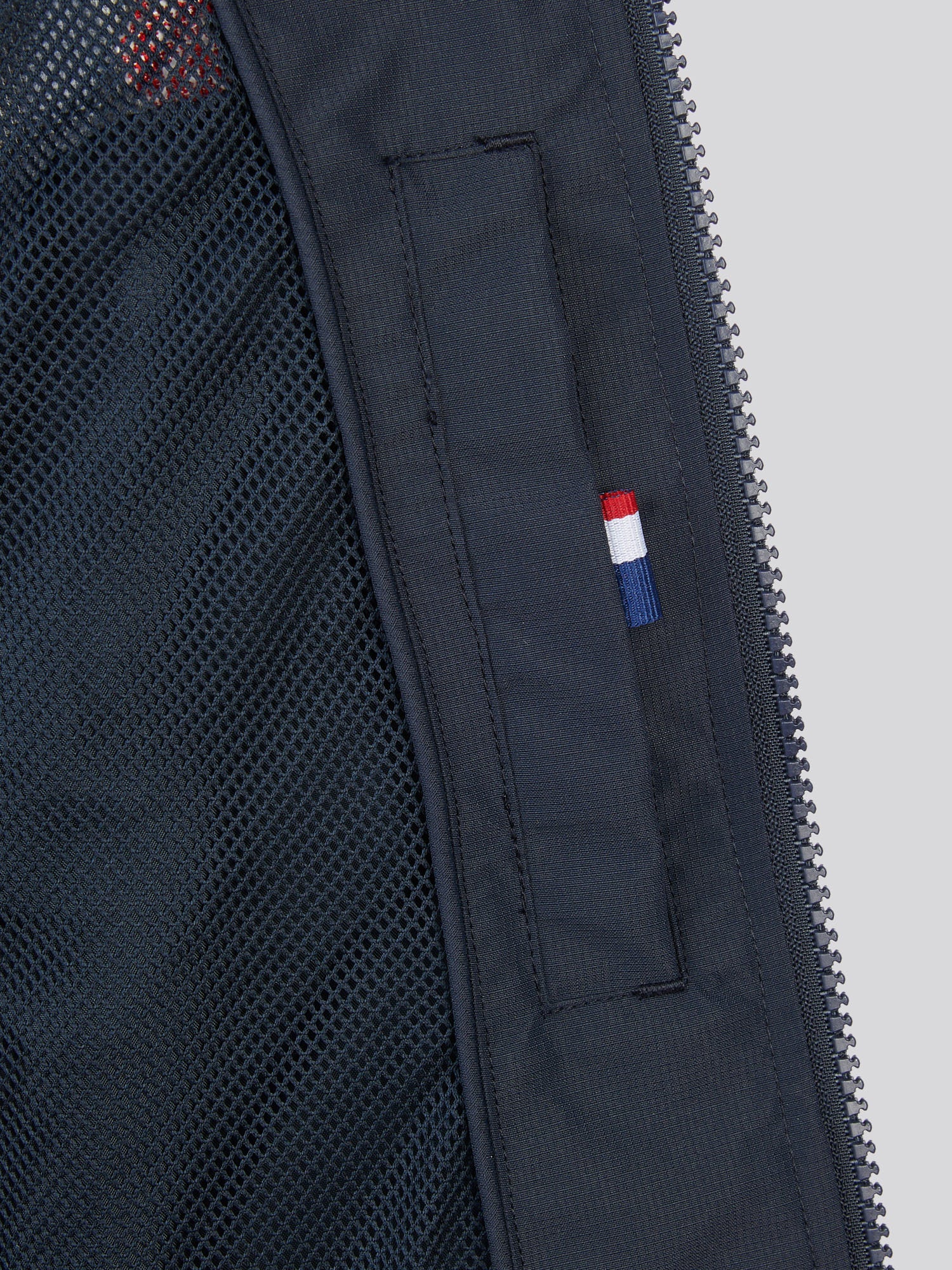 Boys Mesh Lined Hooded Windbreaker Dark Sapphire Navy / Haute Red DHM - Image 6