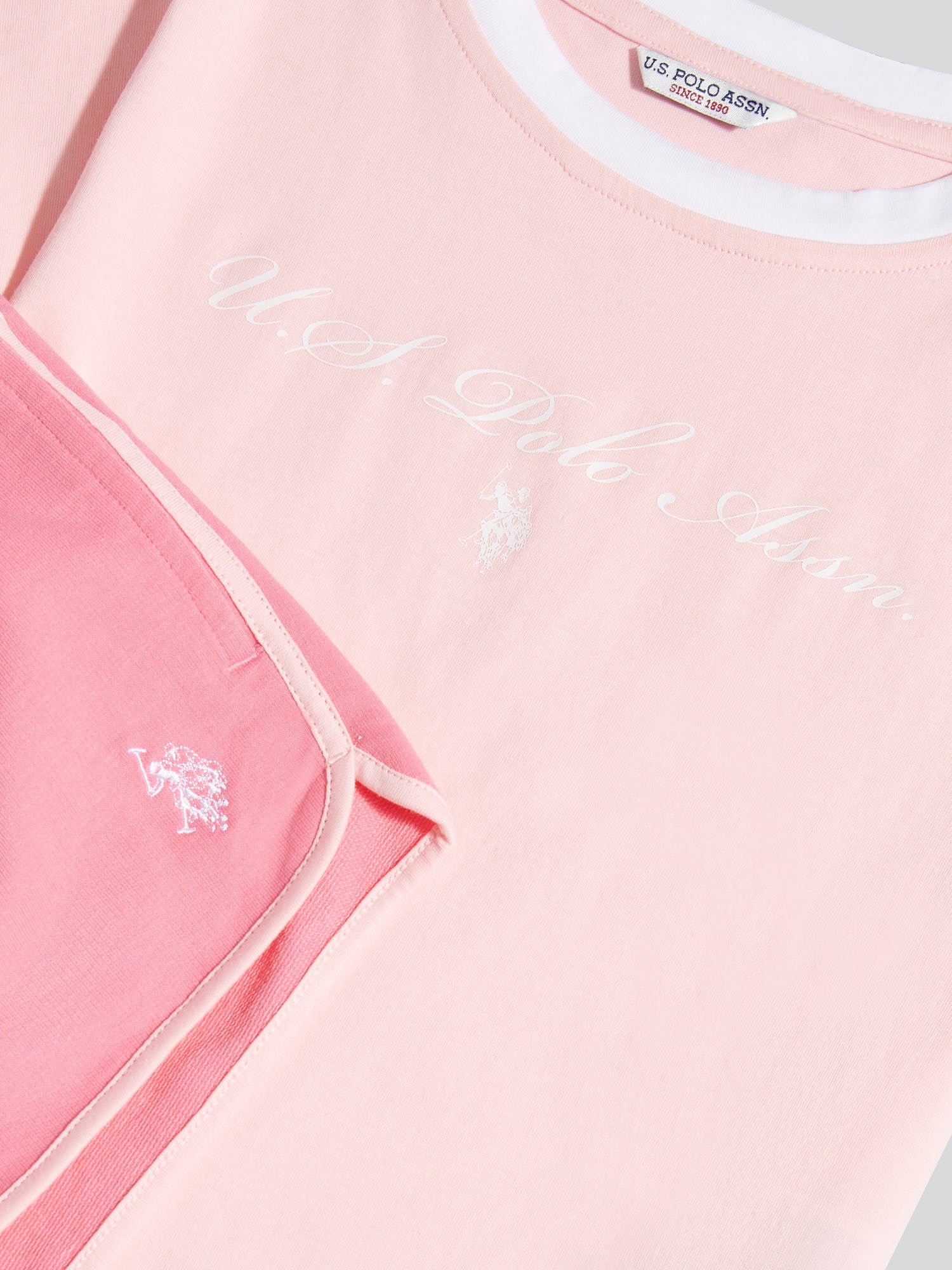 Girls Script Graphic T-Shirt & Sweat Short Set Bubblegum - Image 3