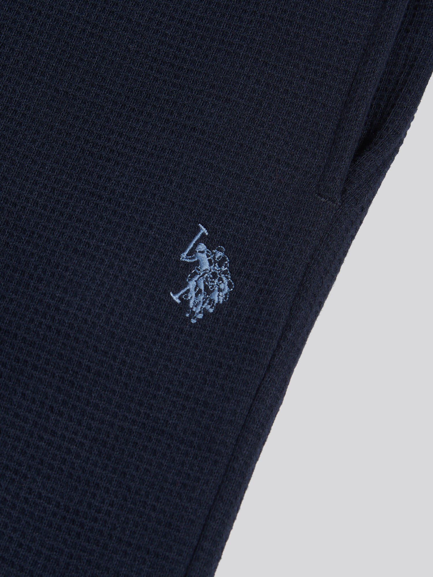 Mens Waffle Sweat Shorts Dark Sapphire Navy - Image 7