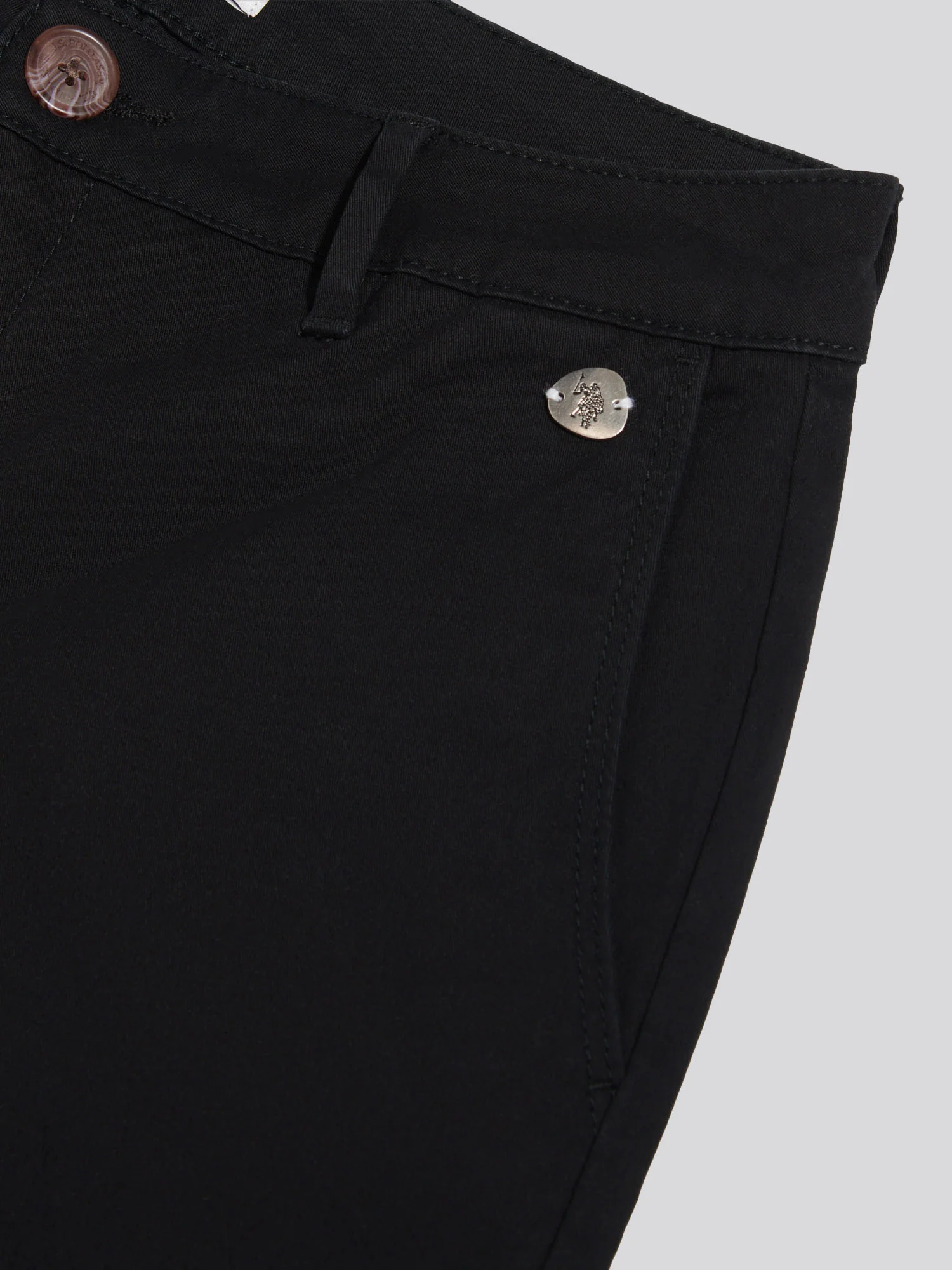 Womens Ankle Wide Leg Chino Trouser Black - Image 7