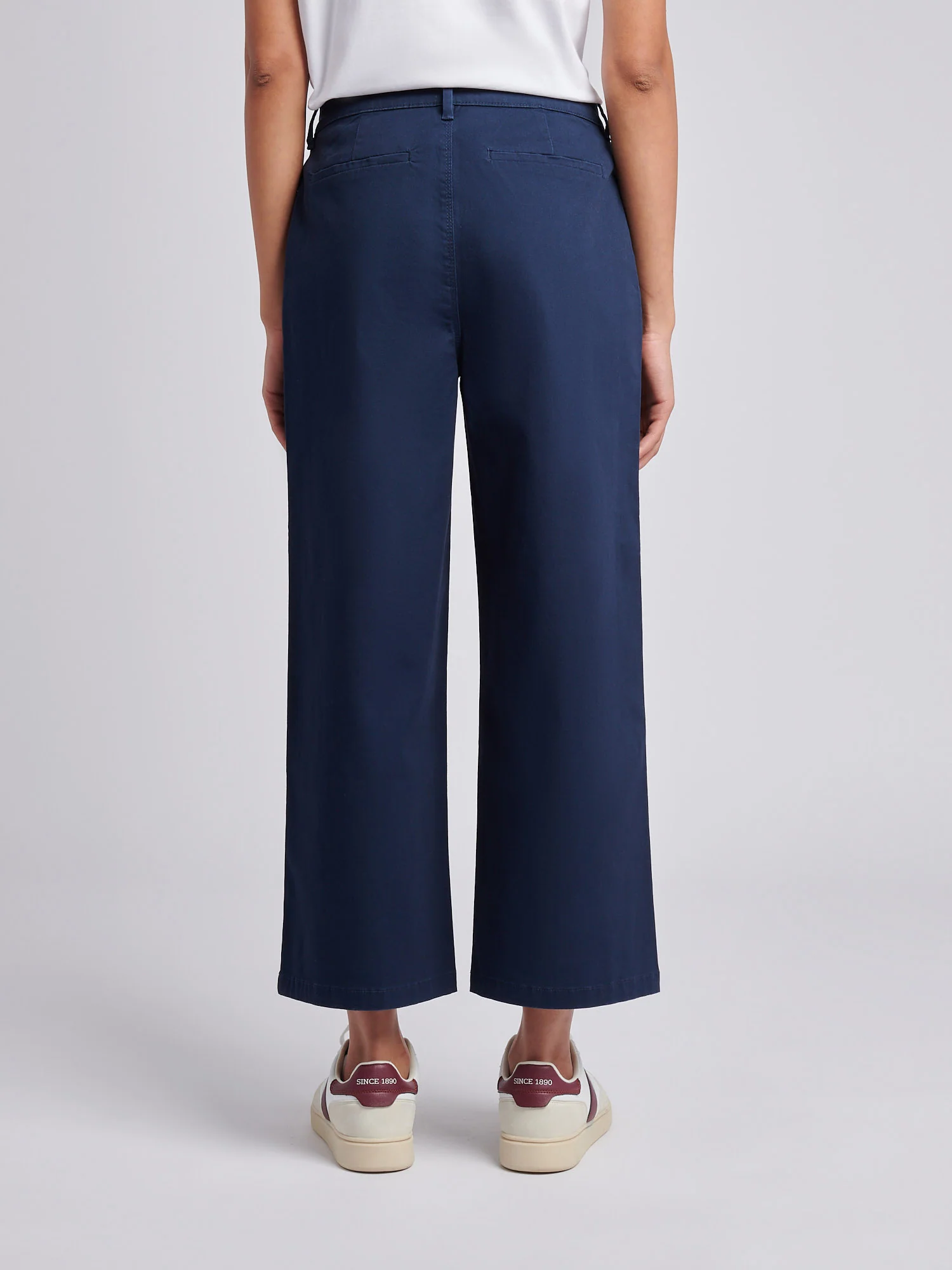 Womens Ankle Wide Leg Chino Trouser Navy Iris - Image 4