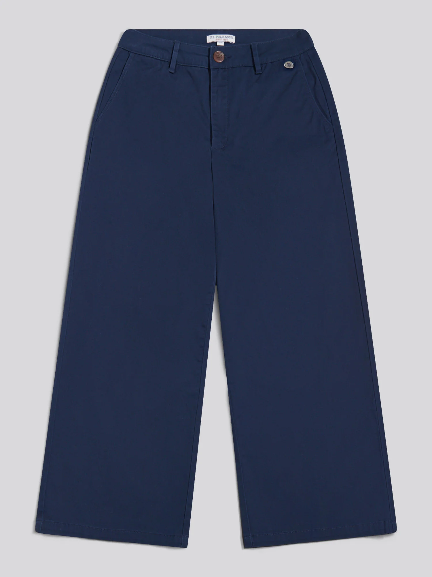 Womens Ankle Wide Leg Chino Trouser Navy Iris - Image 5