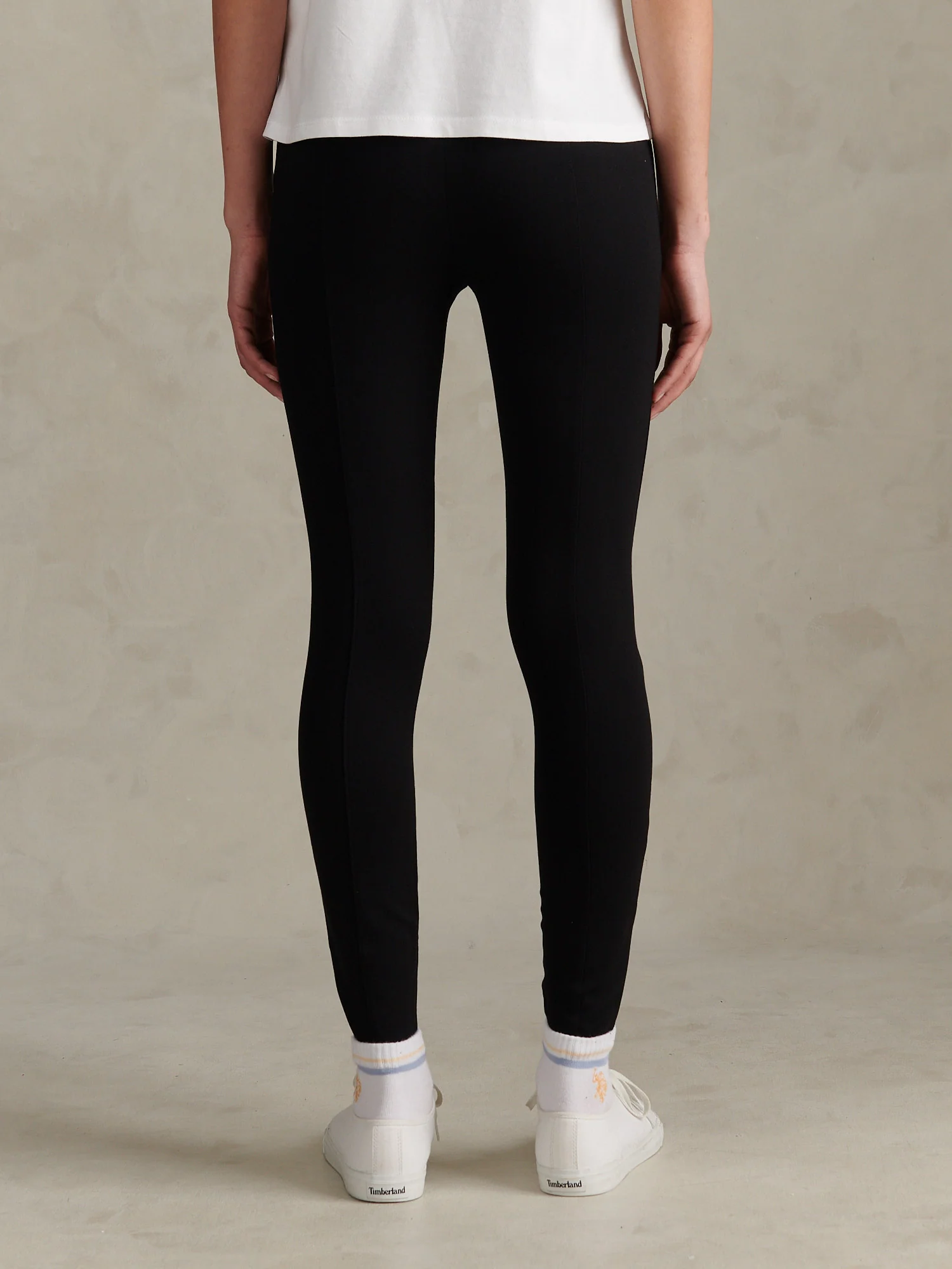 Womens Elasticated Waistband Leggings Black - Image 4