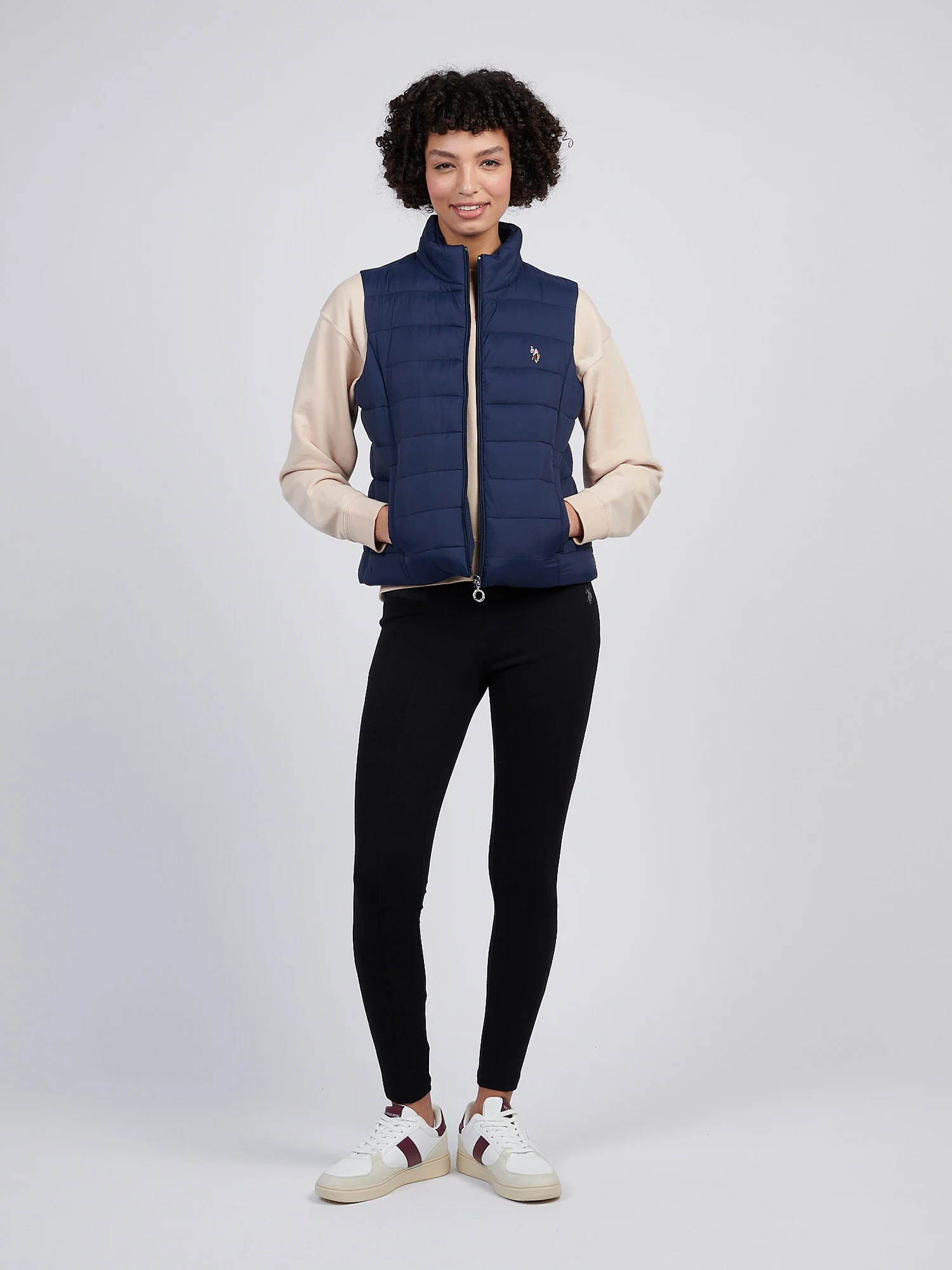 Womens Lightweight Puffer Gilet Navy Iris - Image 3