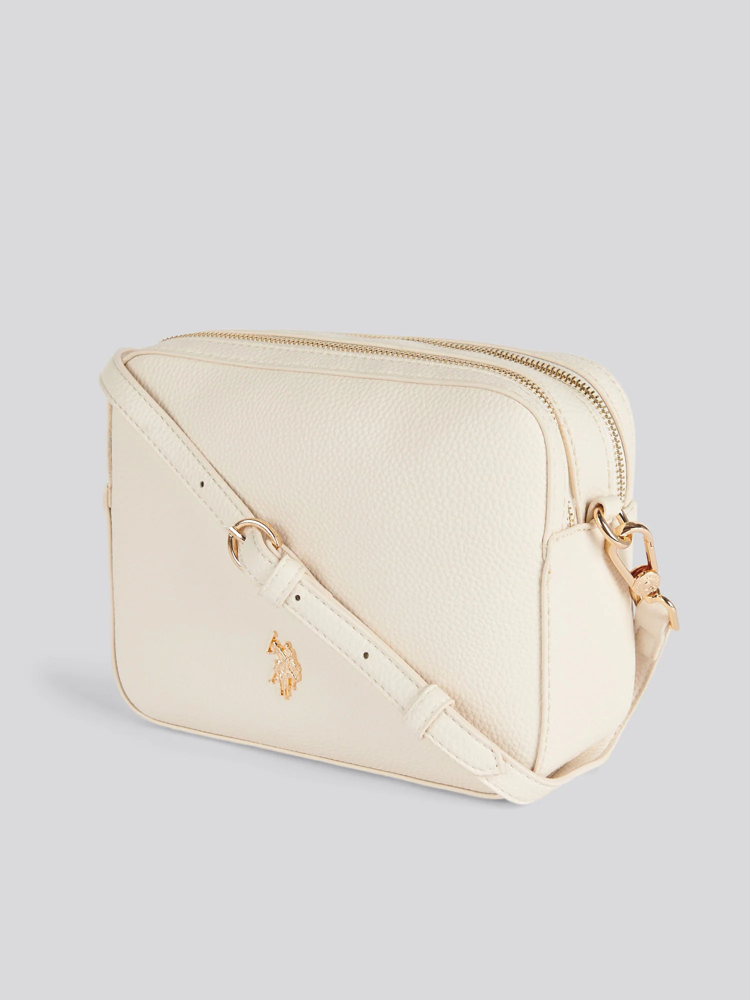 Womens Mansion Double Zip Crossbody Bag Off White - Image 2