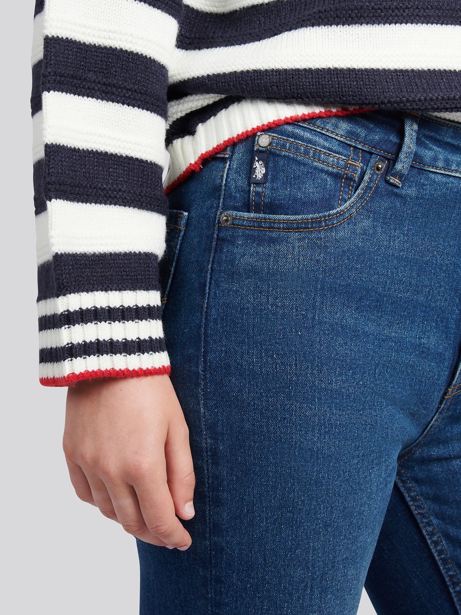 Womens Skinny Fit Denim Jeans Mid Wash - Image 2