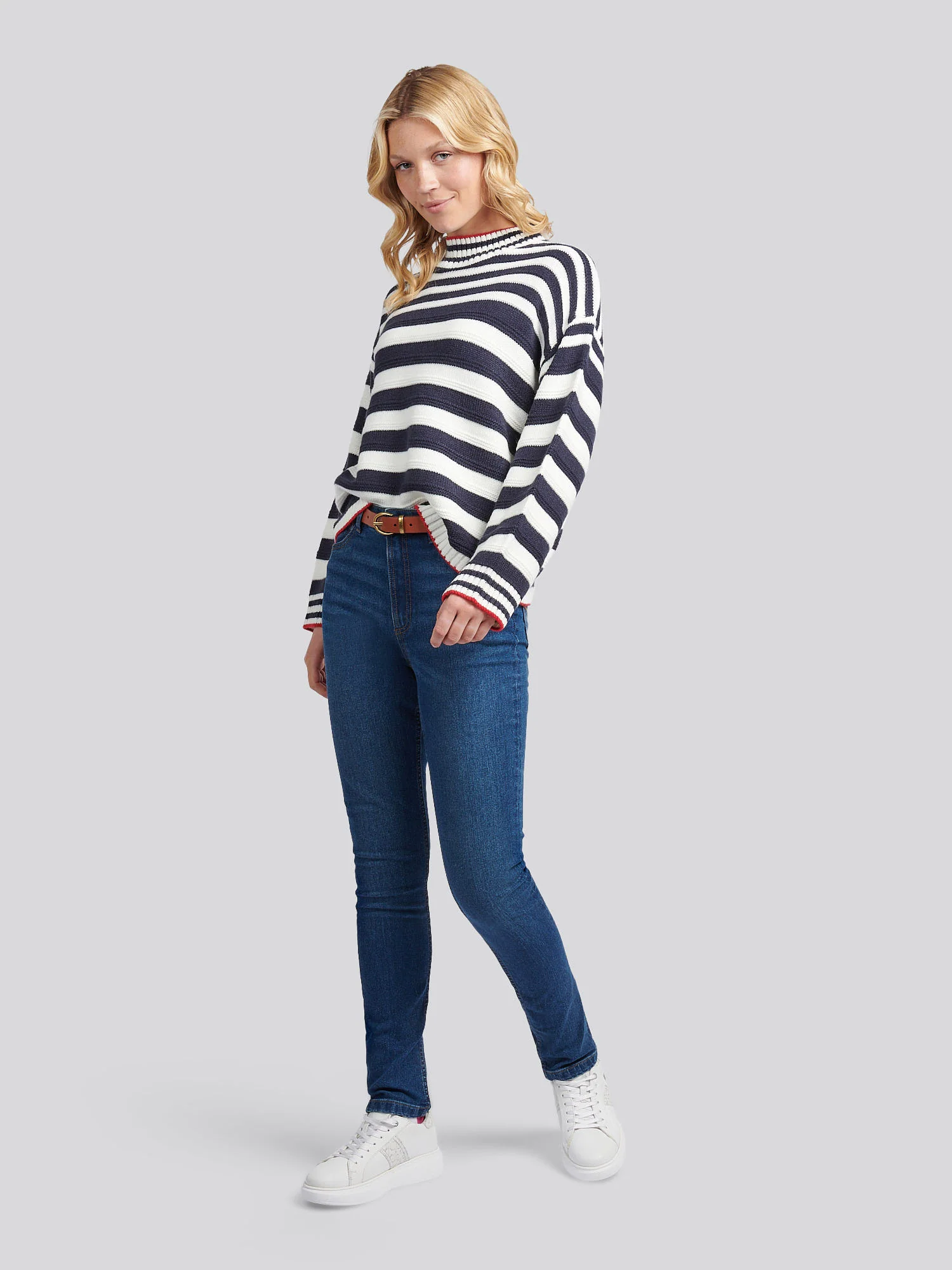 Womens Skinny Fit Denim Jeans Mid Wash - Image 3
