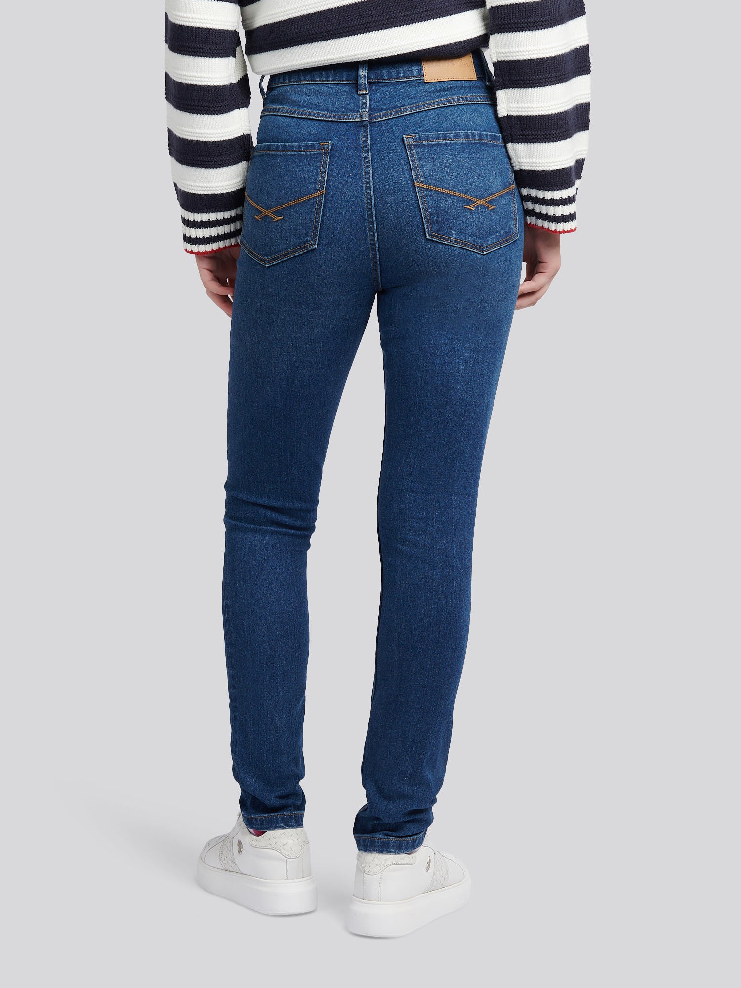 Womens Skinny Fit Denim Jeans Mid Wash - Image 4