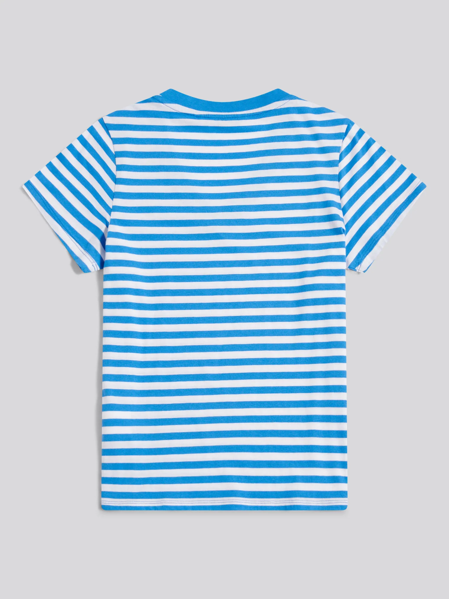 Womens Stripe V-Neck Neck T-Shirt Regatta Blue - Image 6