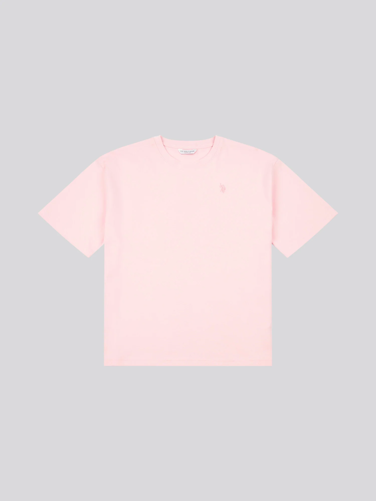 T-shirt damski podwójny jeźdźcy luźne załoga w kryształowej róży - Image 5