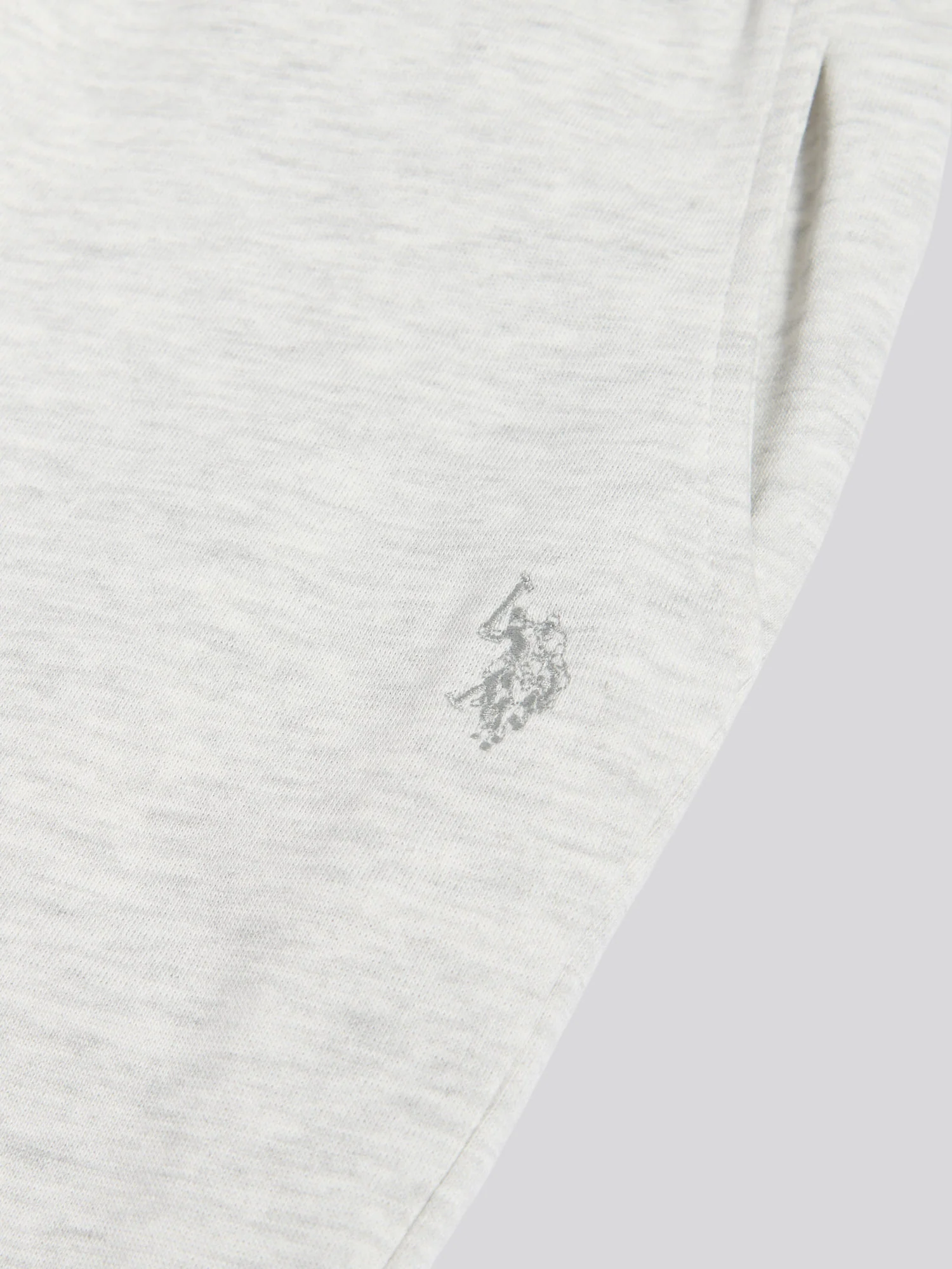 Womens Tonal Double Horsemen Roll Cuff Jogger in Light Grey Marl WUP - Image 9
