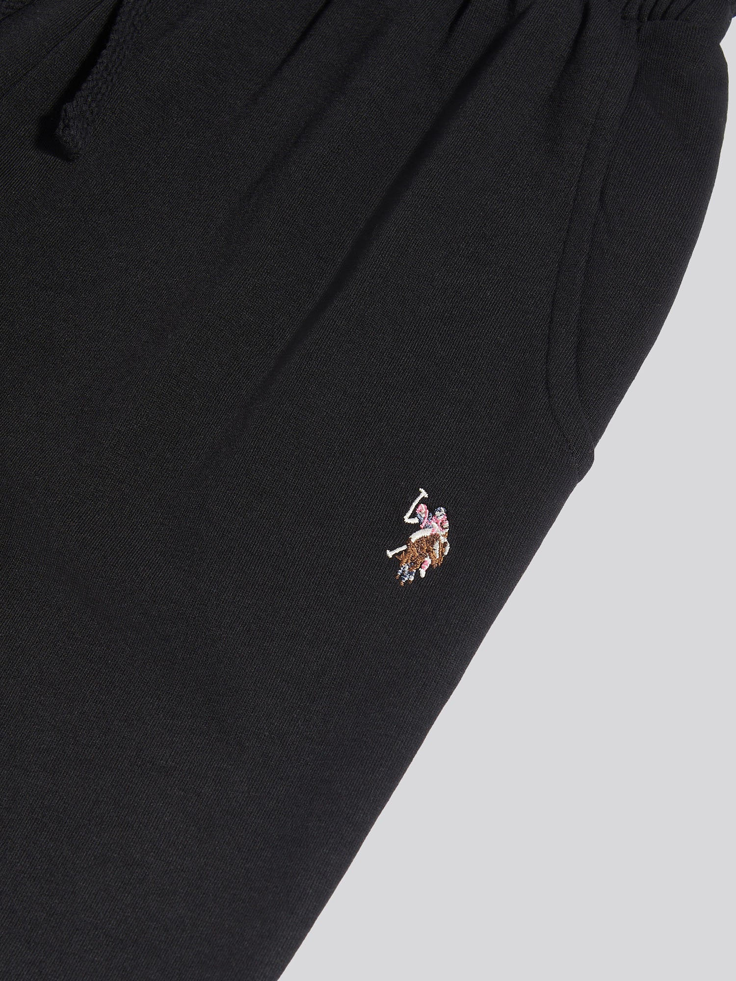 Womens Tonal Double Horsemen Wide Leg Jogger in Black - Image 9